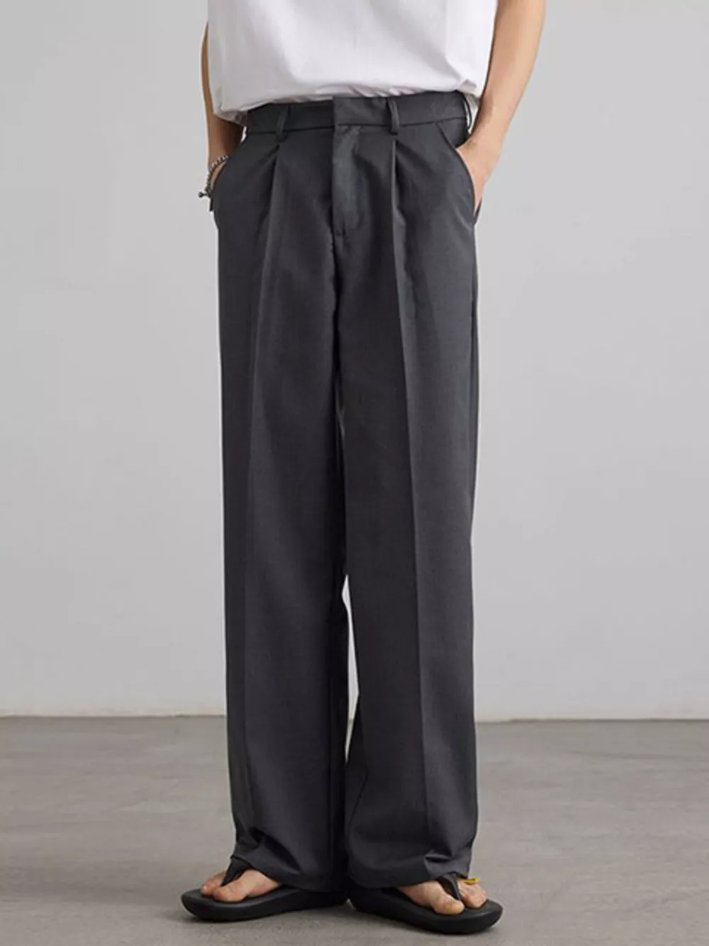Men's Pleated Wide Leg Pants, image 2