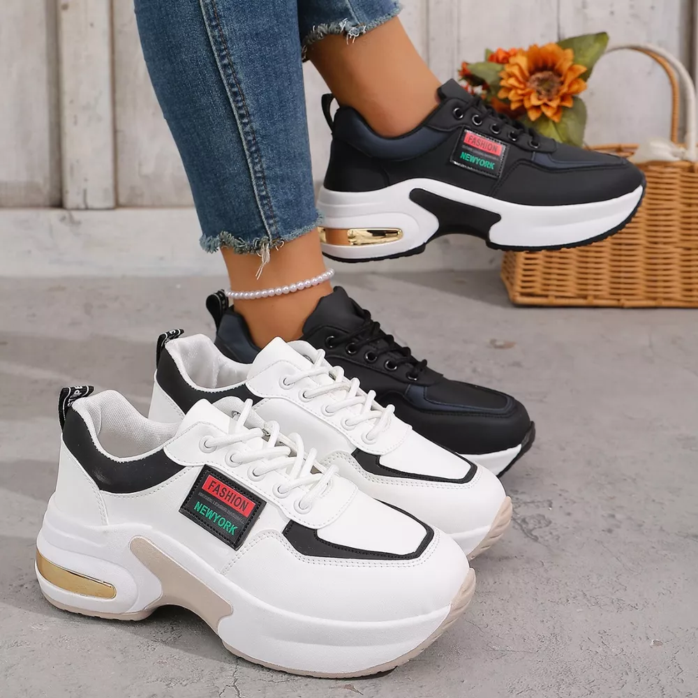 Round Toe Lace Up Sneakers, image 2