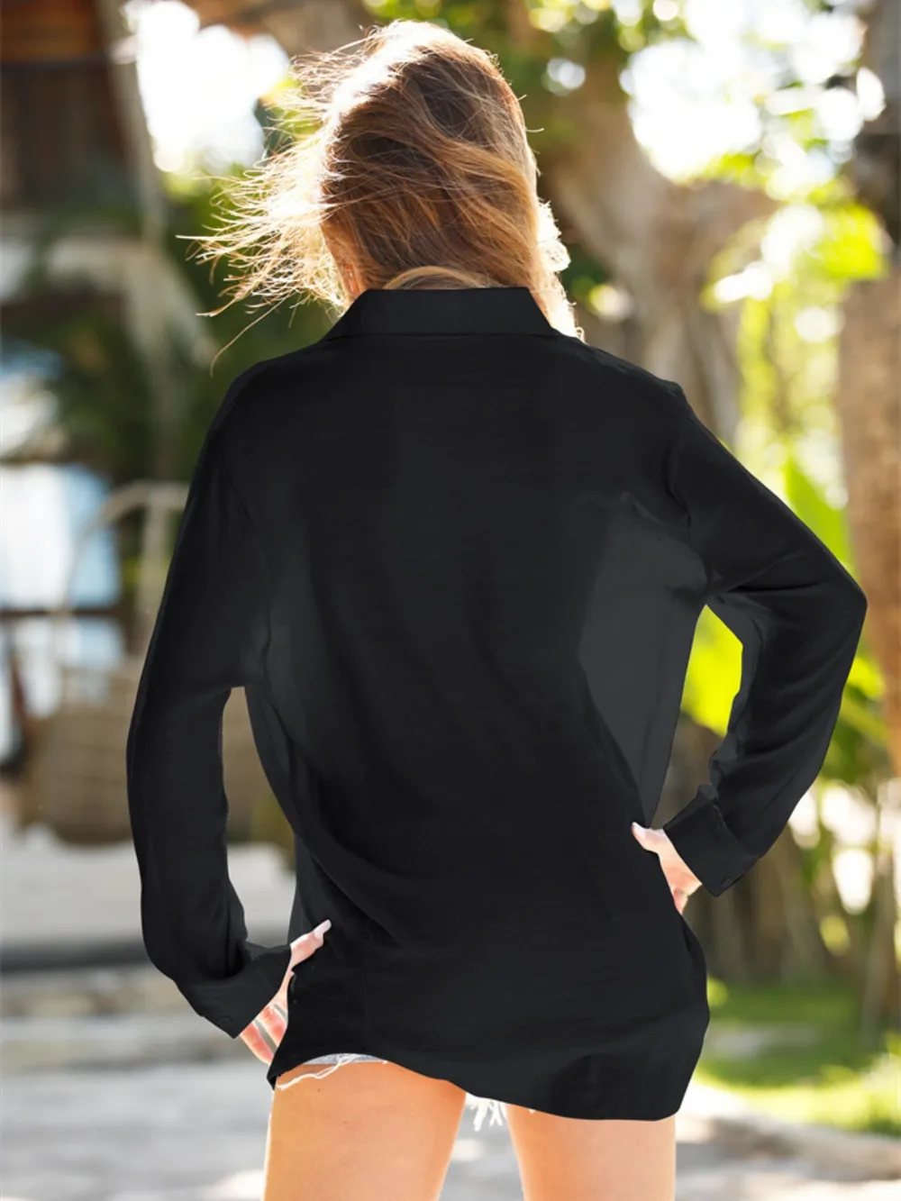 Pocketed Dropped Shoulder Cover Up, image 8