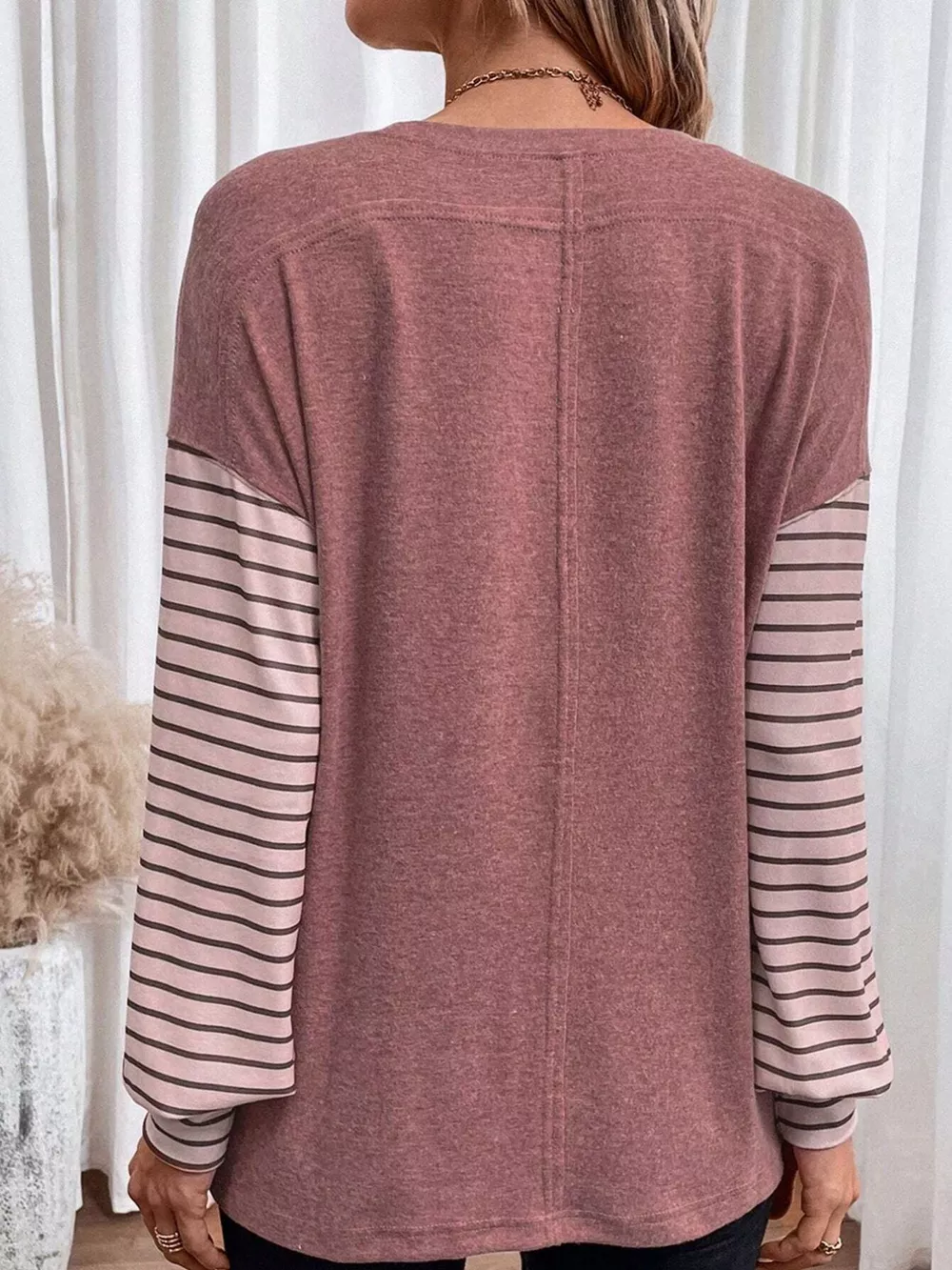 Striped Color Block Long Sleeve T-Shirt, image 14