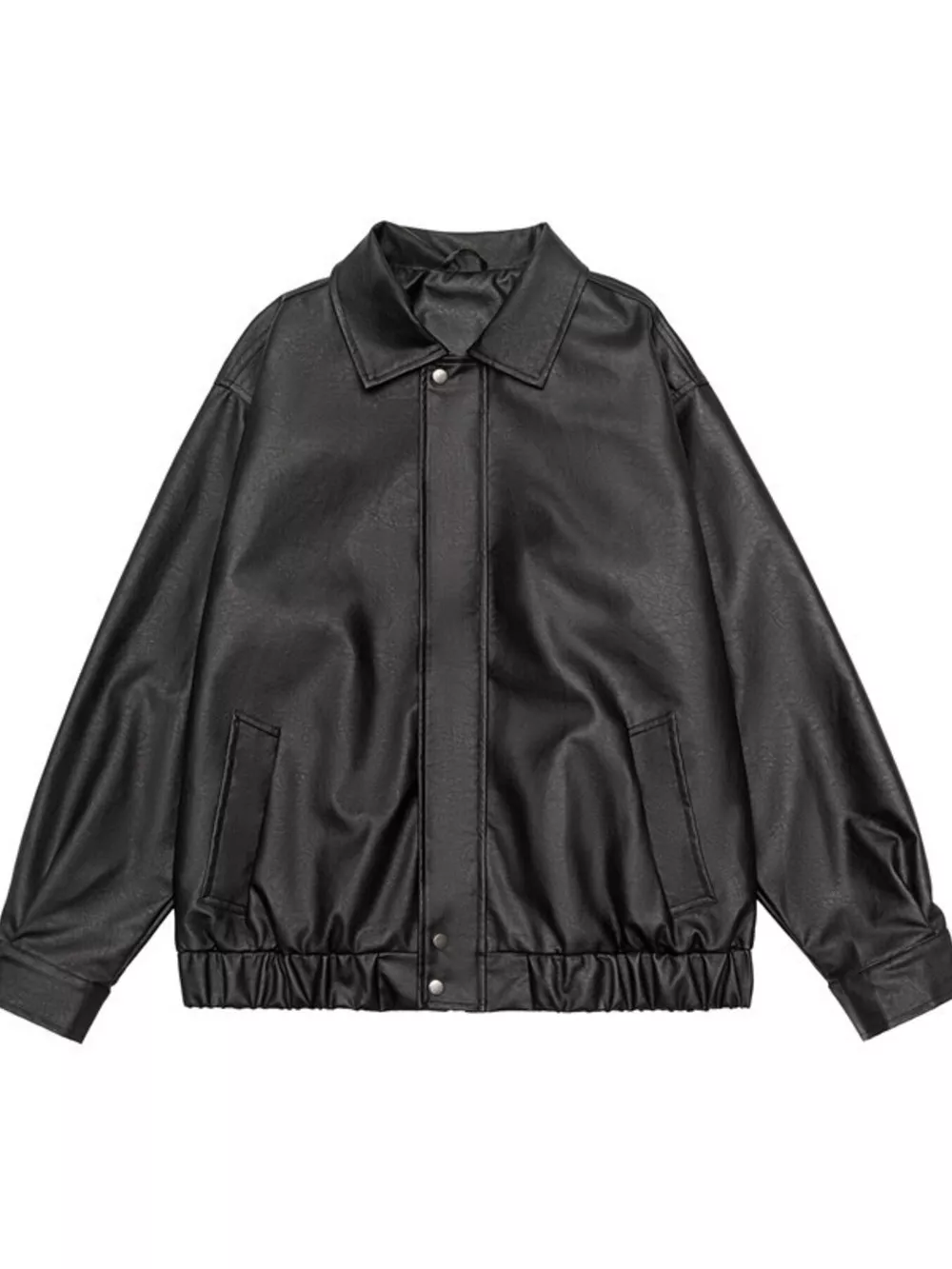 Men's Plus Size Classic Faux Leather Jacket, image 5