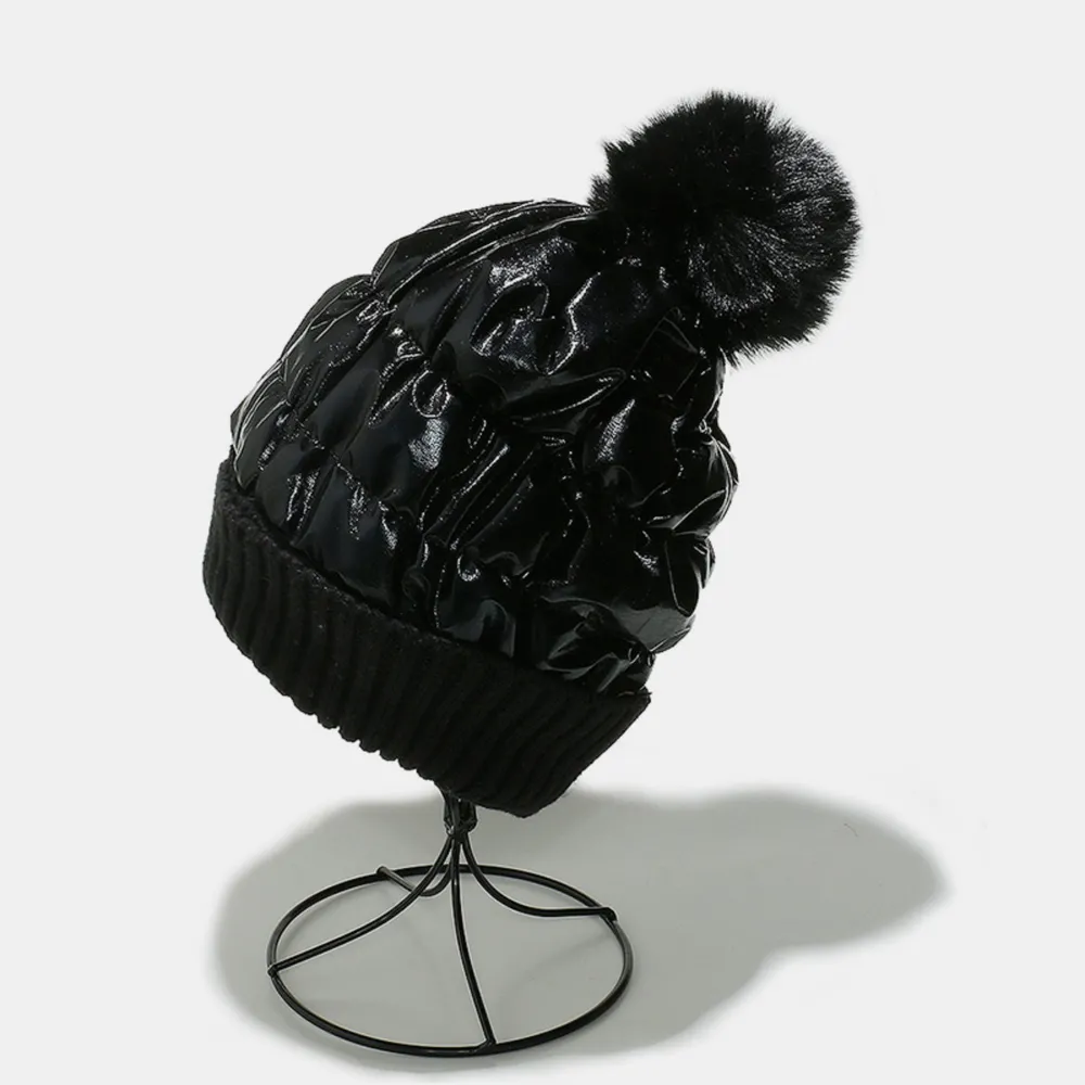 Thermal Knit Hat with Pompom, image 11