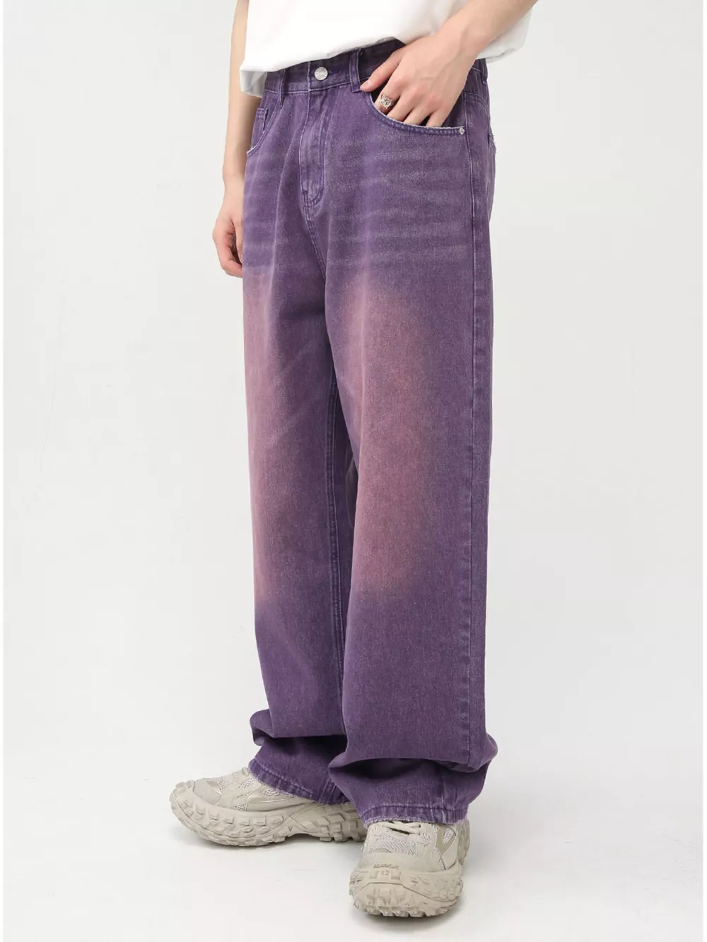 Men's Gradient Wide-Leg Jeans, image 3