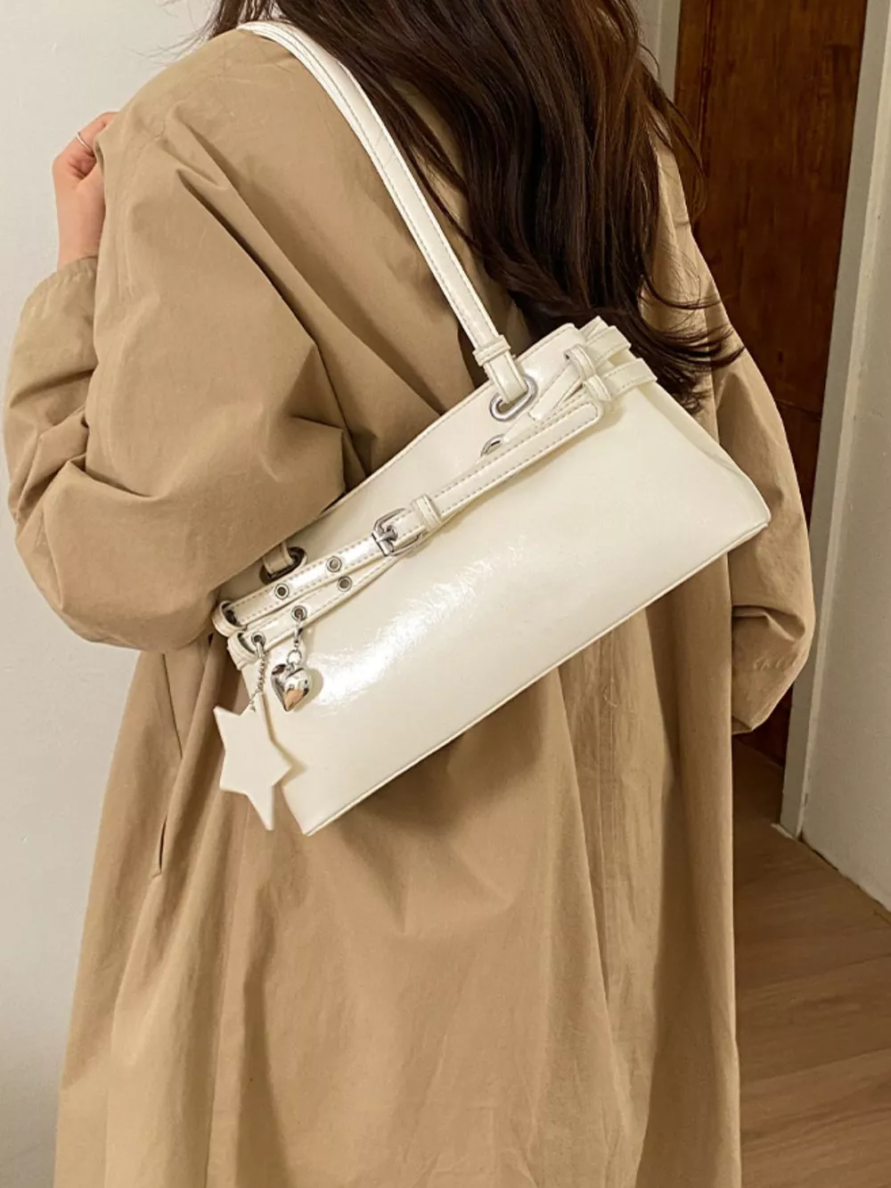 Buckle Decor Shoulder Bag, image 4