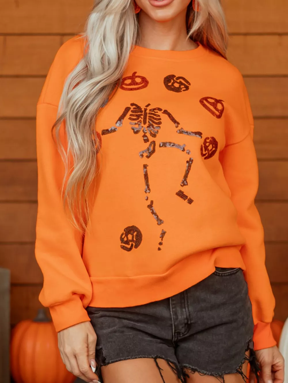 Dancing Critters Sequin Halloween Crewneck Sweatshirt