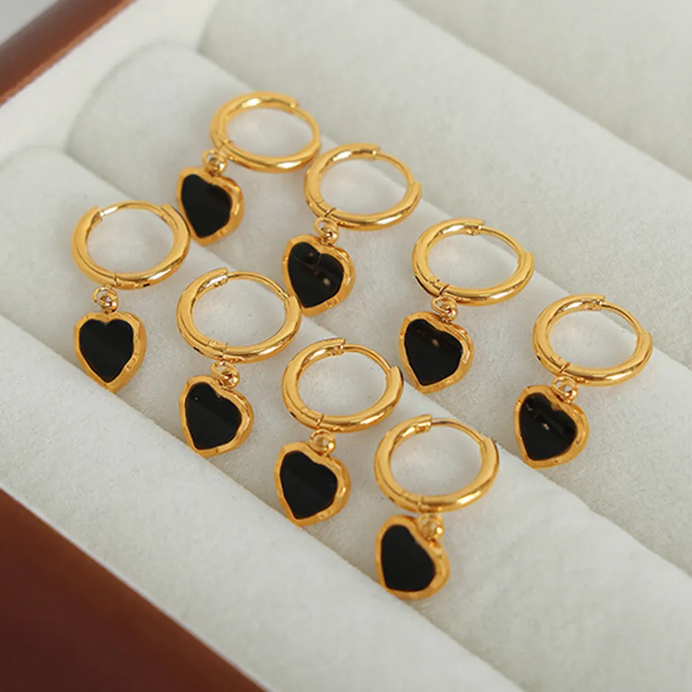 18K Gold-Plated Heart Drop Earrings, image 4