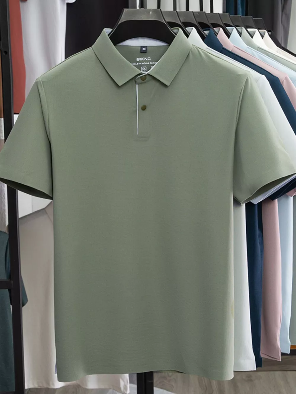 Men's Plus Size Button Detail Short Sleeve Polo, image 2