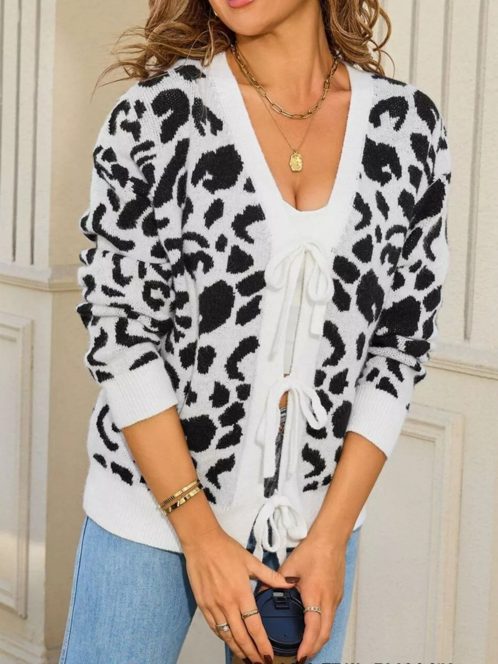 Leopard Tie-Front Cardigan, image 5