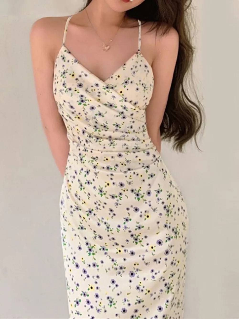 Floral Print Spaghetti Strap Midi Dress, image 5