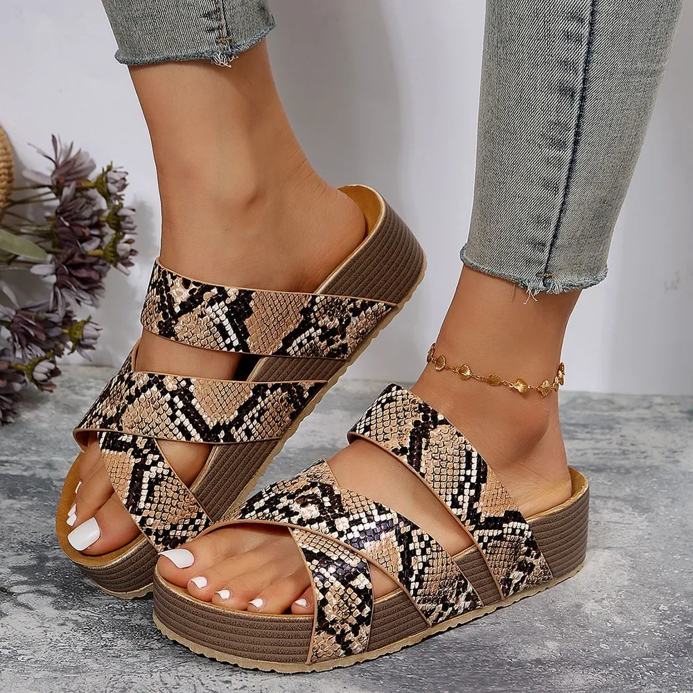 Crisscross Open Toe Platform Sandals, image 5