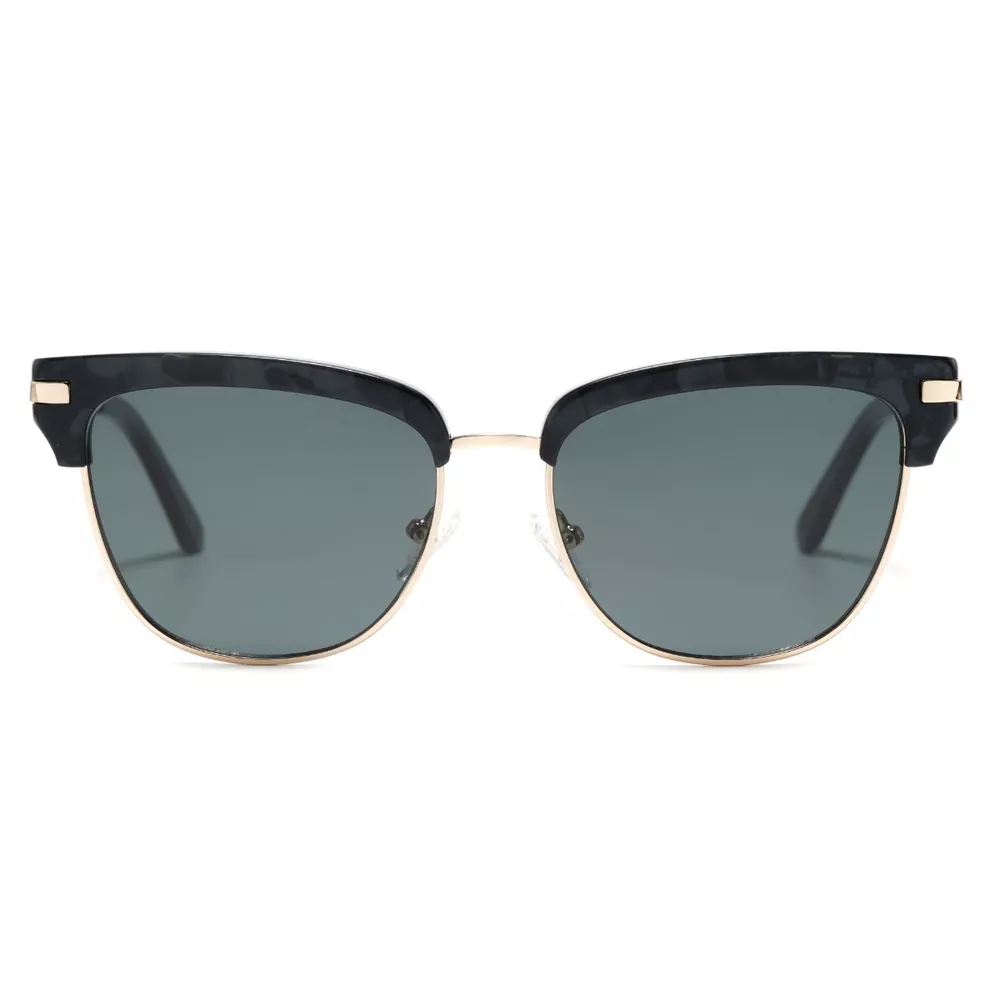Classic Clubmaster Style Sunglasses with Gold Accents, image 3
