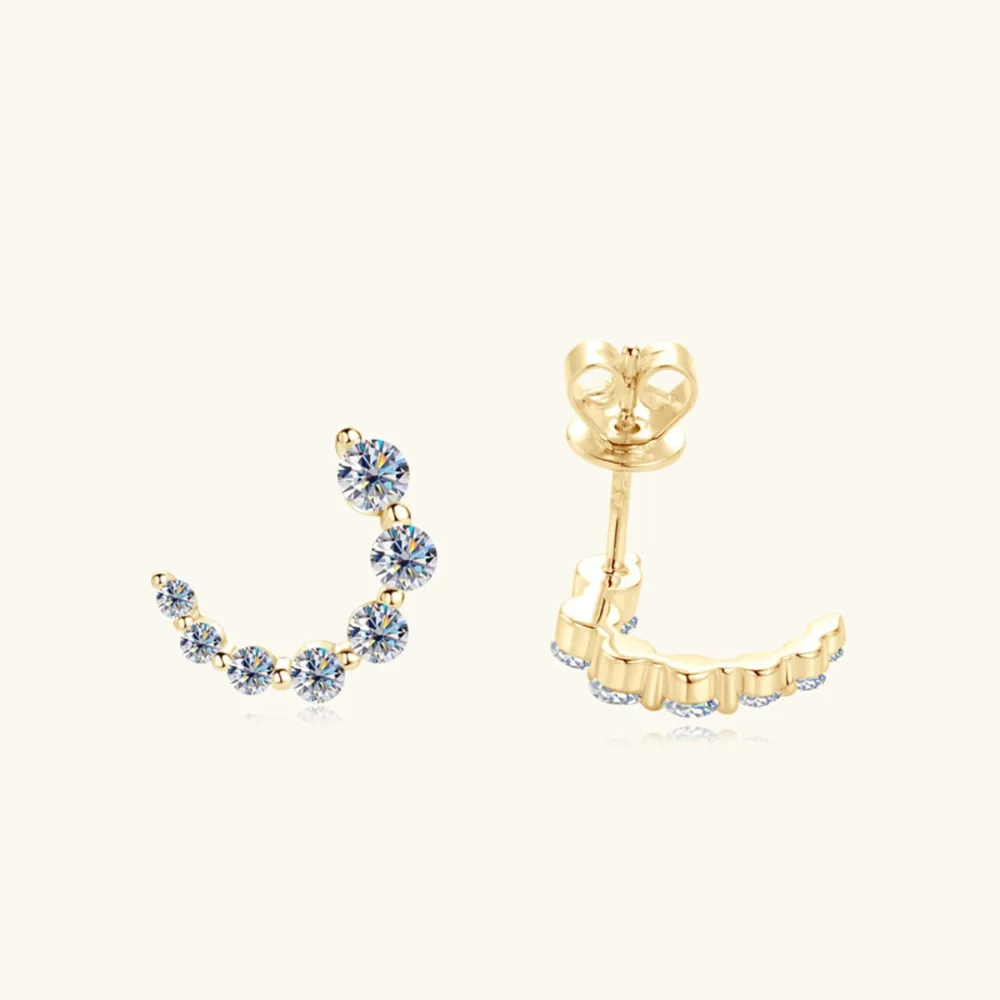 925 Sterling Silver Inlaid Moissanite Stud Earrings, image 4