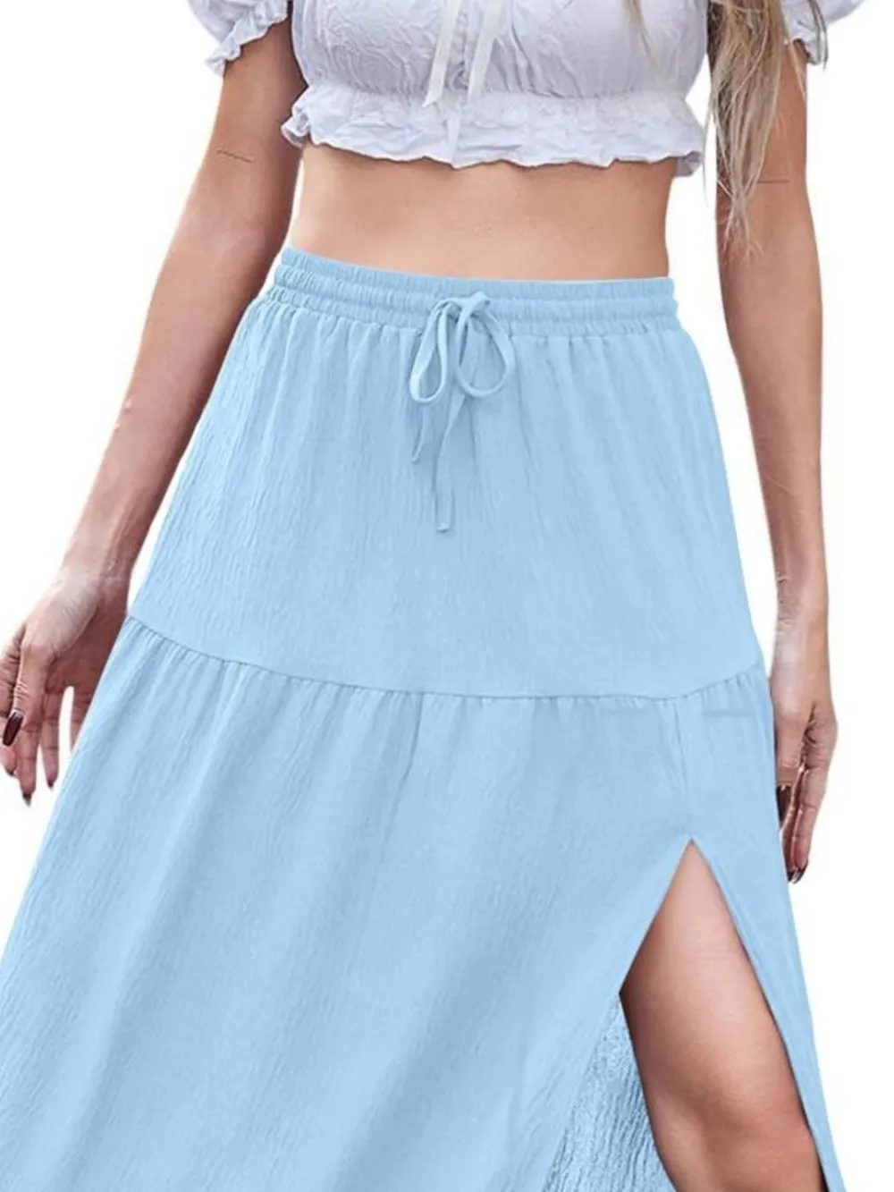 Full Size Slit Maxi Skirt Plus Size, image 9