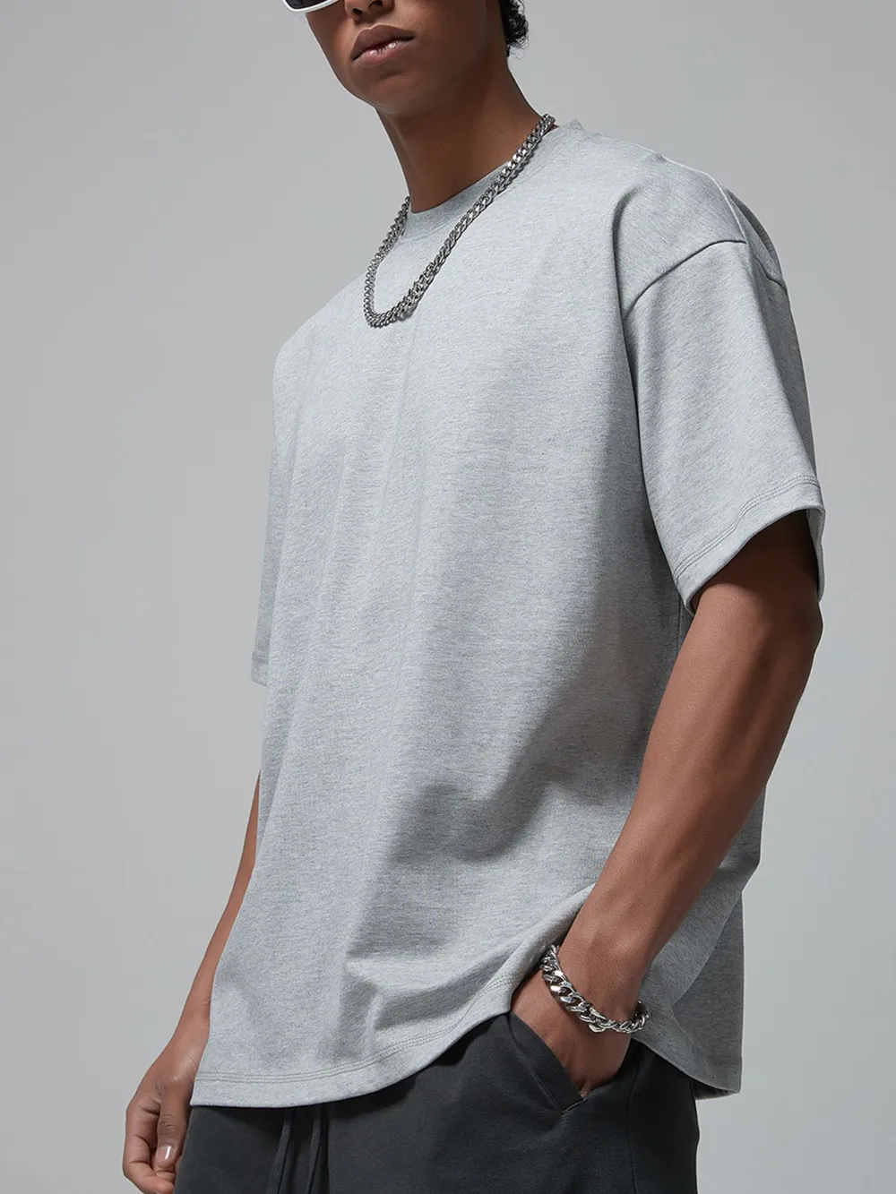 Men's Round Neck Drop Shoulder T-Shirt, image 9