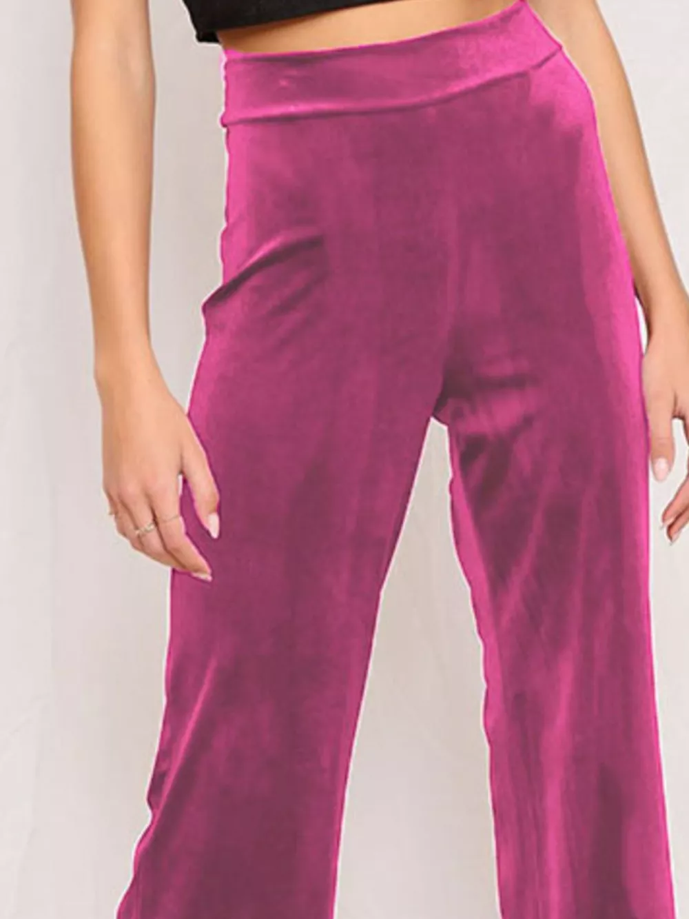 Full Size Velvet Wide Leg Pants Plus Size, image 3