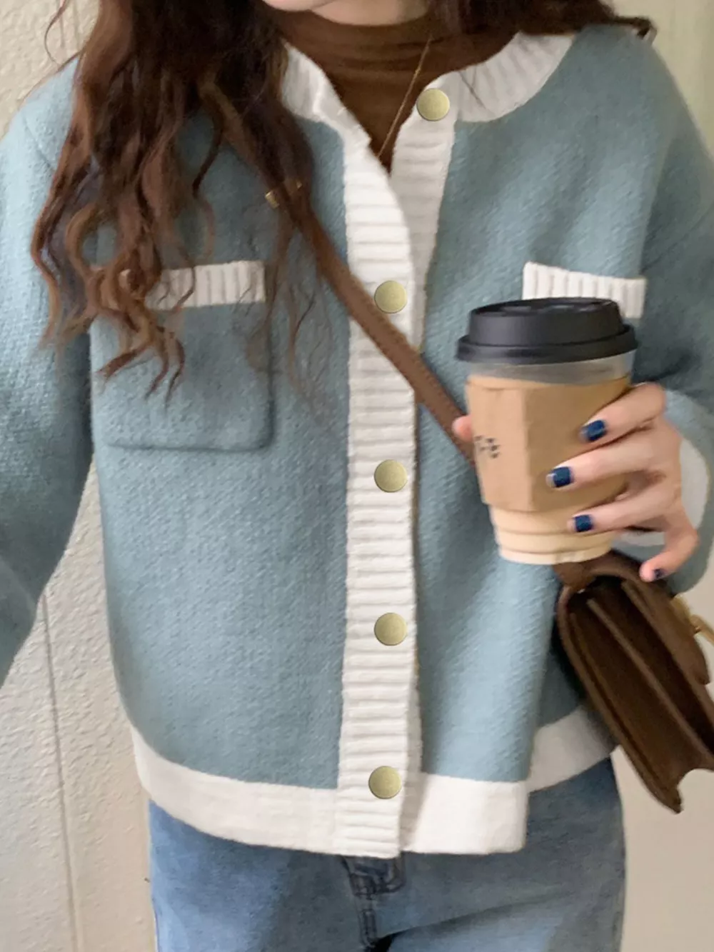 Contrast Trim Button Up Cardigan, image 8