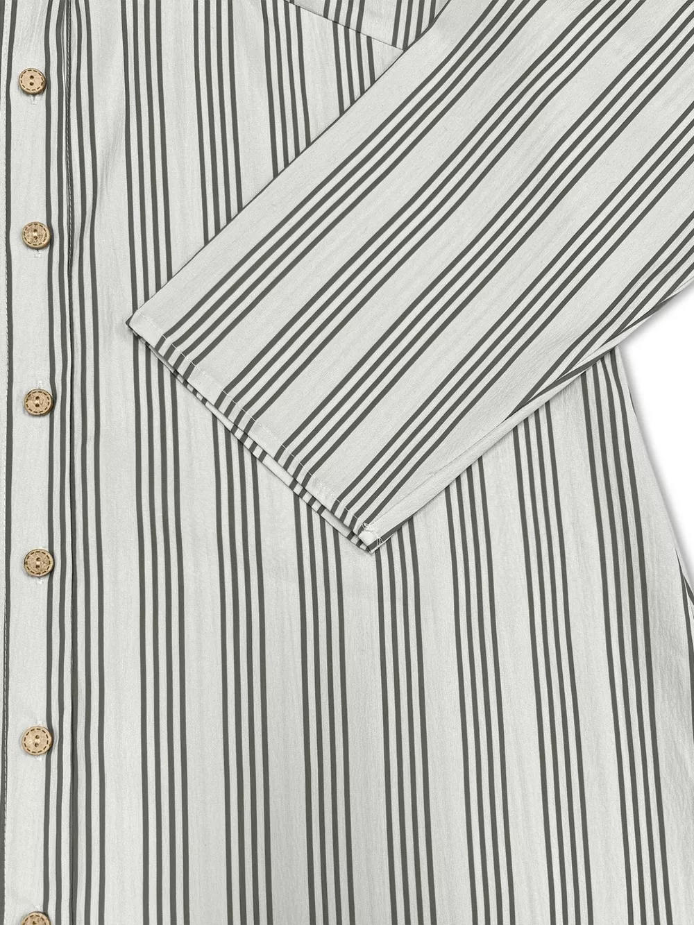 Plus Size Striped Button Front Midi Dress, image 7