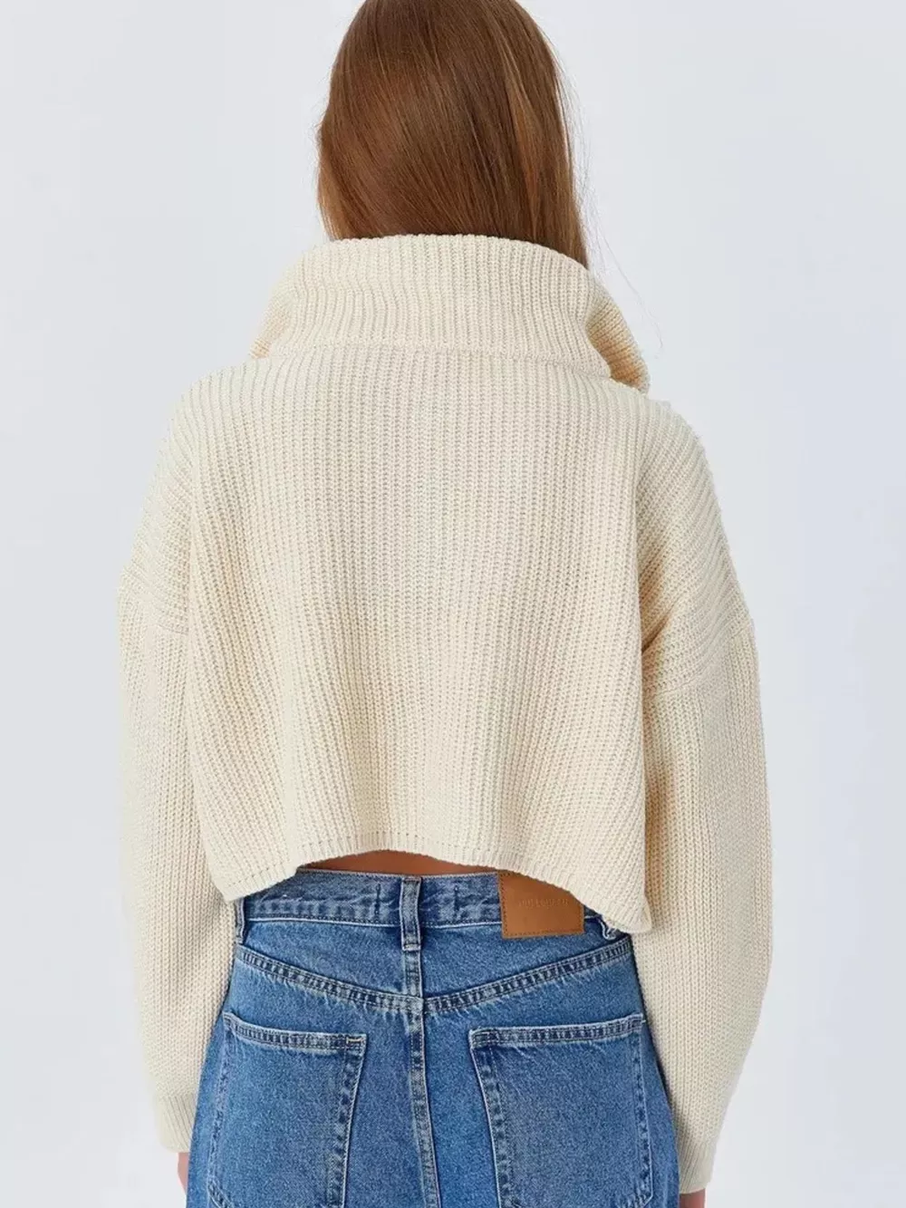 Half Zip Dropped Shoulder Sweater, image 9