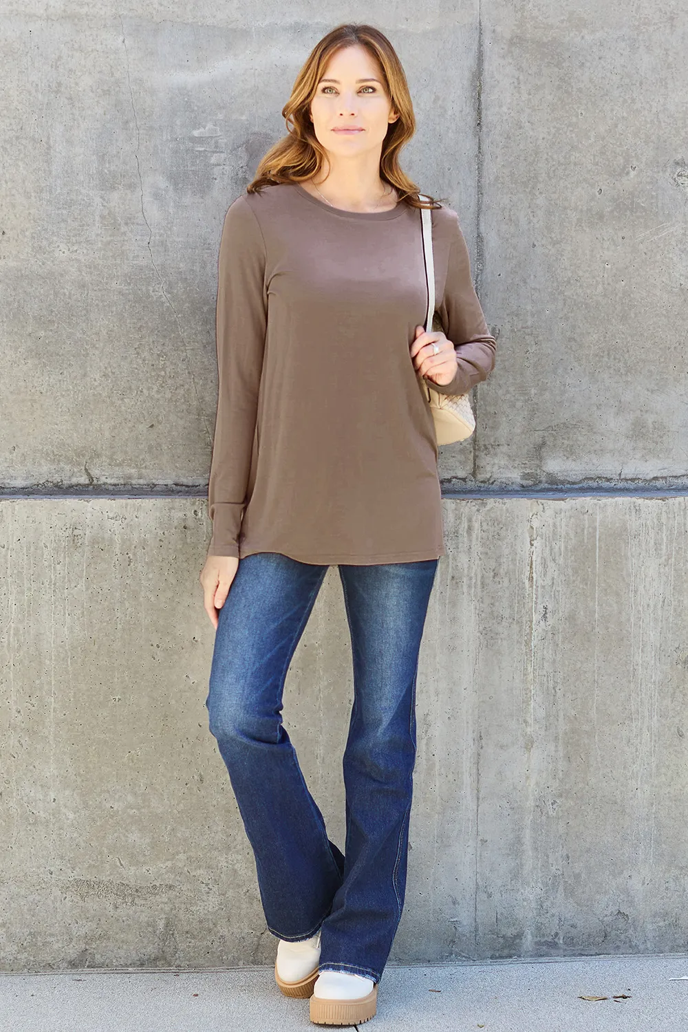 Full Size Round Neck Long Sleeve Top, image 16