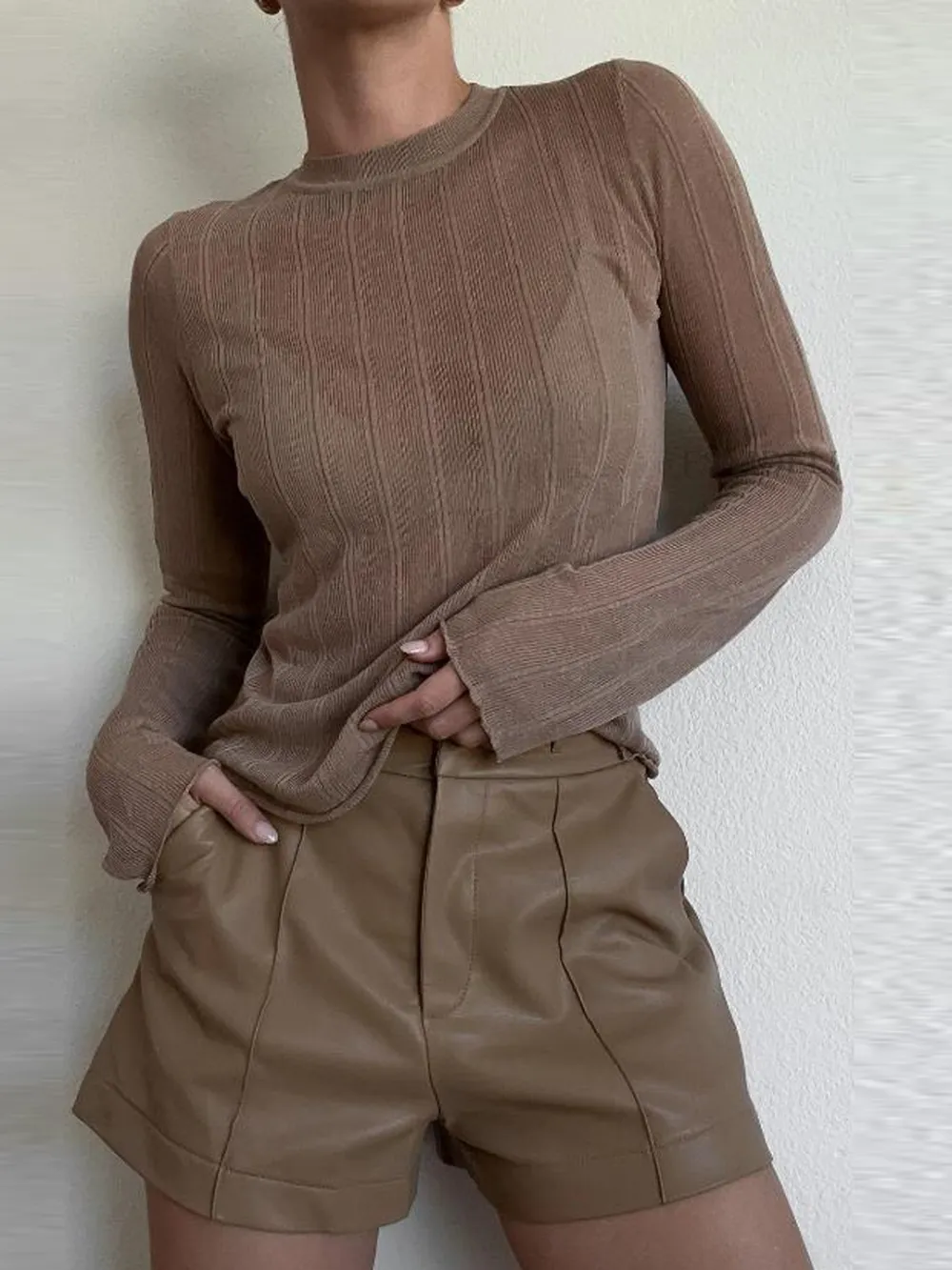 Round Neck Long Sleeve T-Shirt, image 2