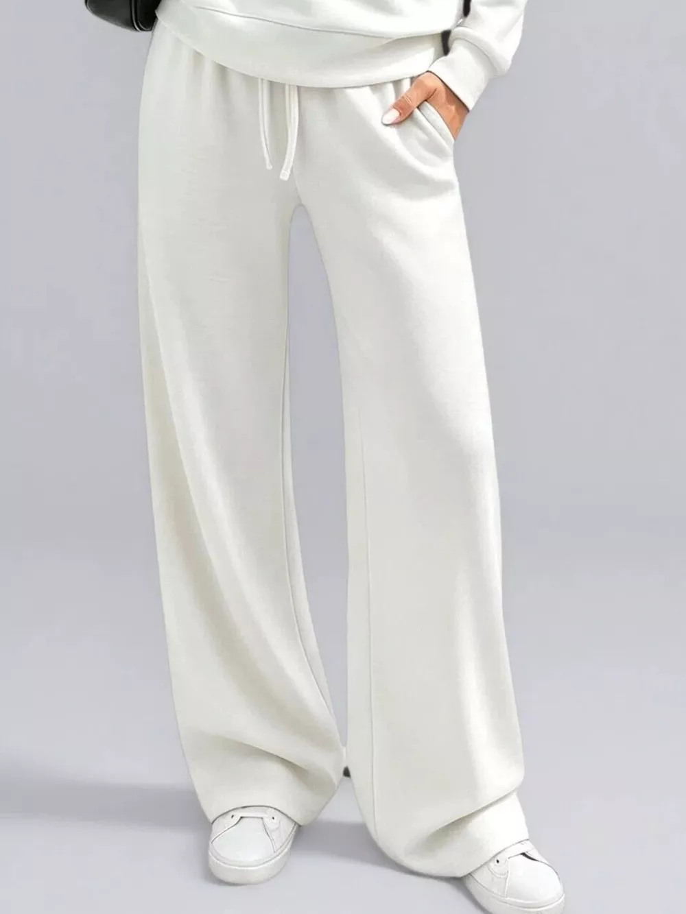 Button Detail Dropped Shoulder Top and Pants Set, image 29
