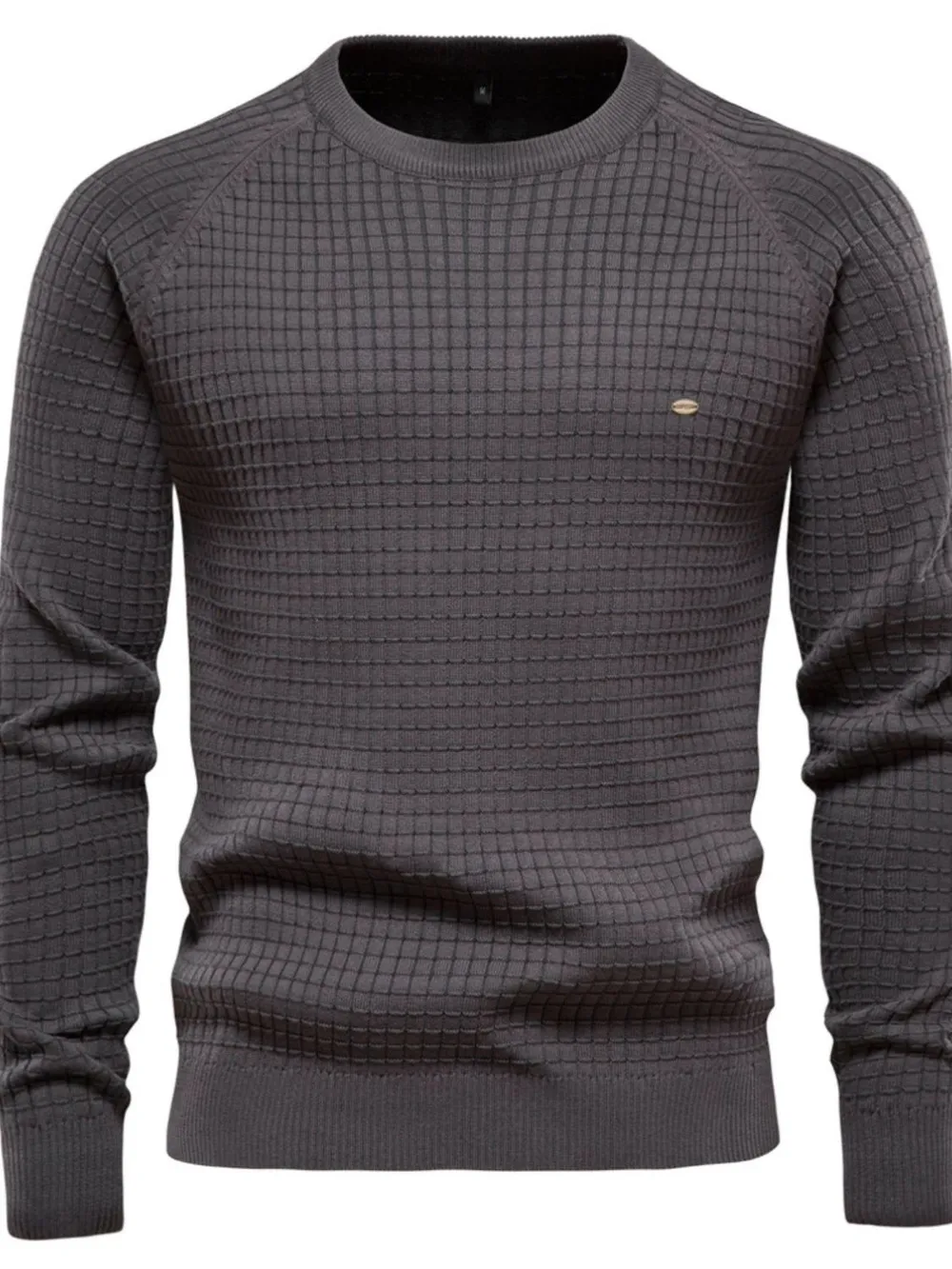 Texture Round Neck Long Sleeve Sweater, image 8