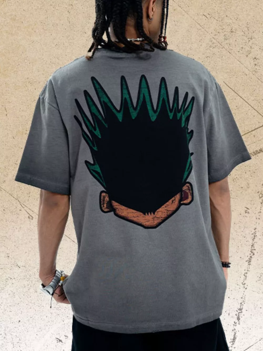 Men's Graphic Round Neck Oversized T-Shirt, image 4