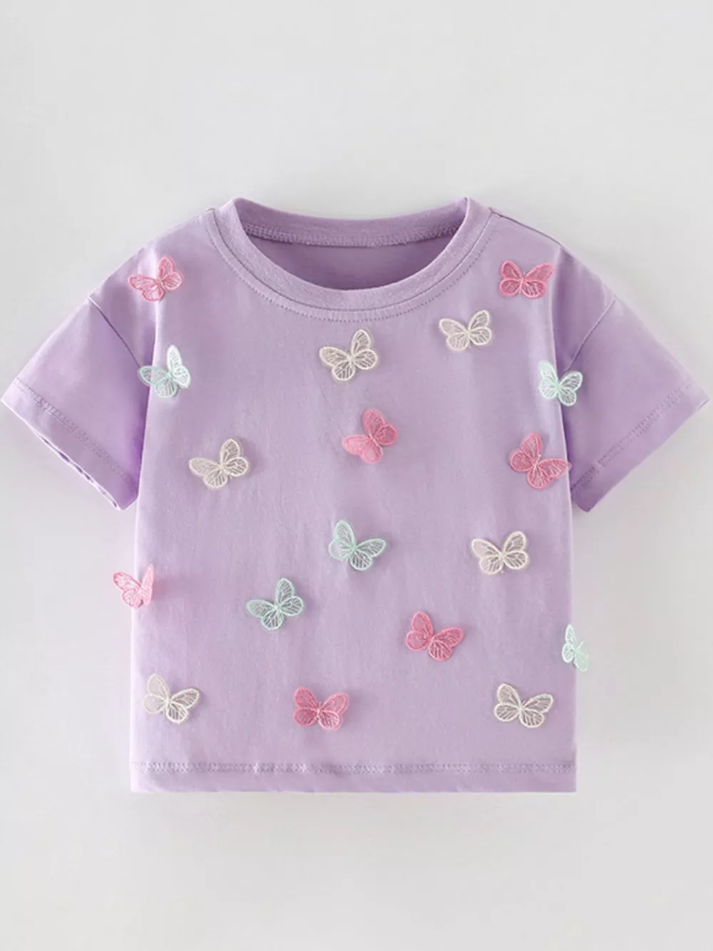 Children's Butterfly Applique Crew Neck T-Shirt, image 2