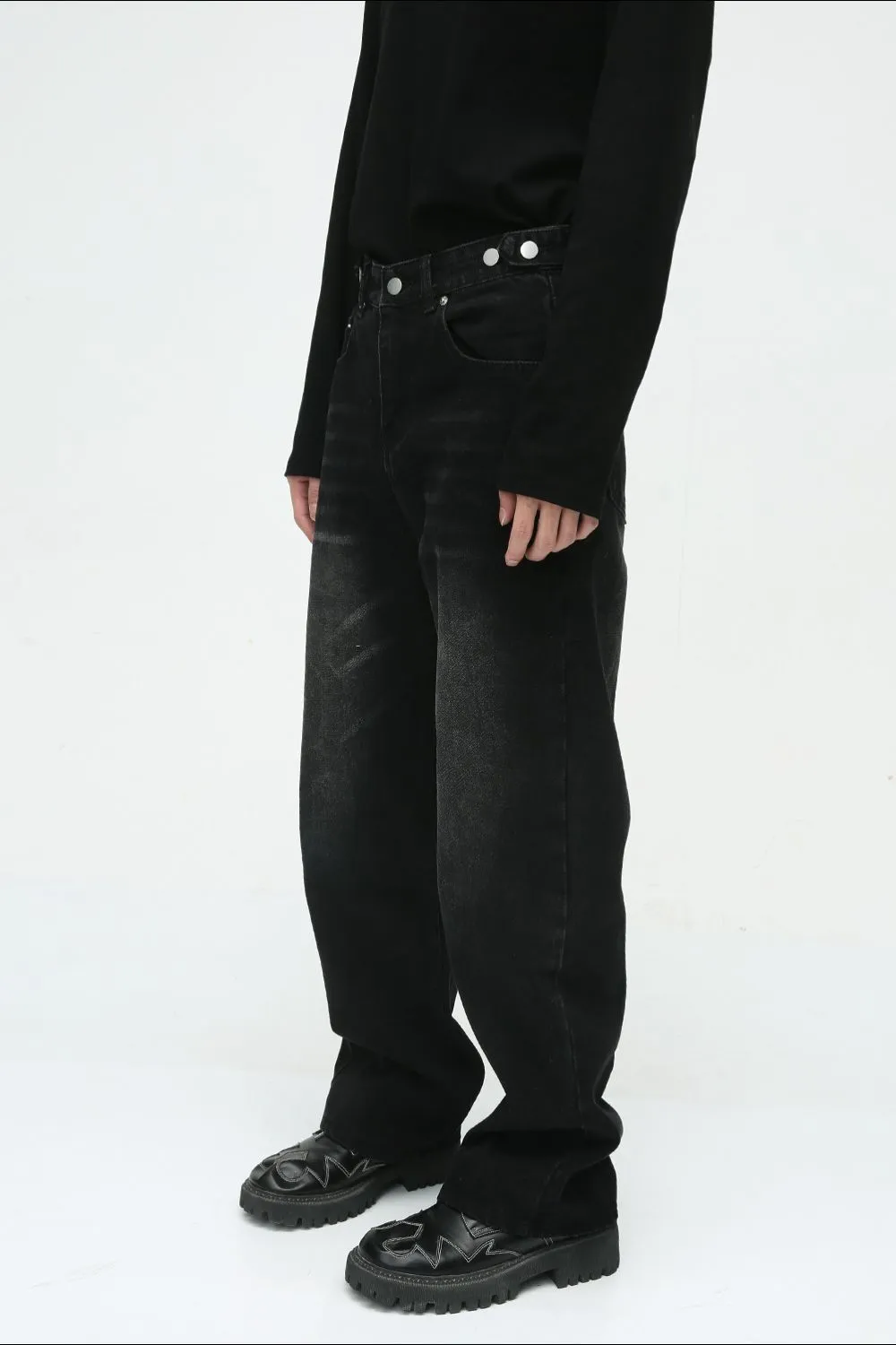Men's Washed Straight-Leg Jeans, image 5