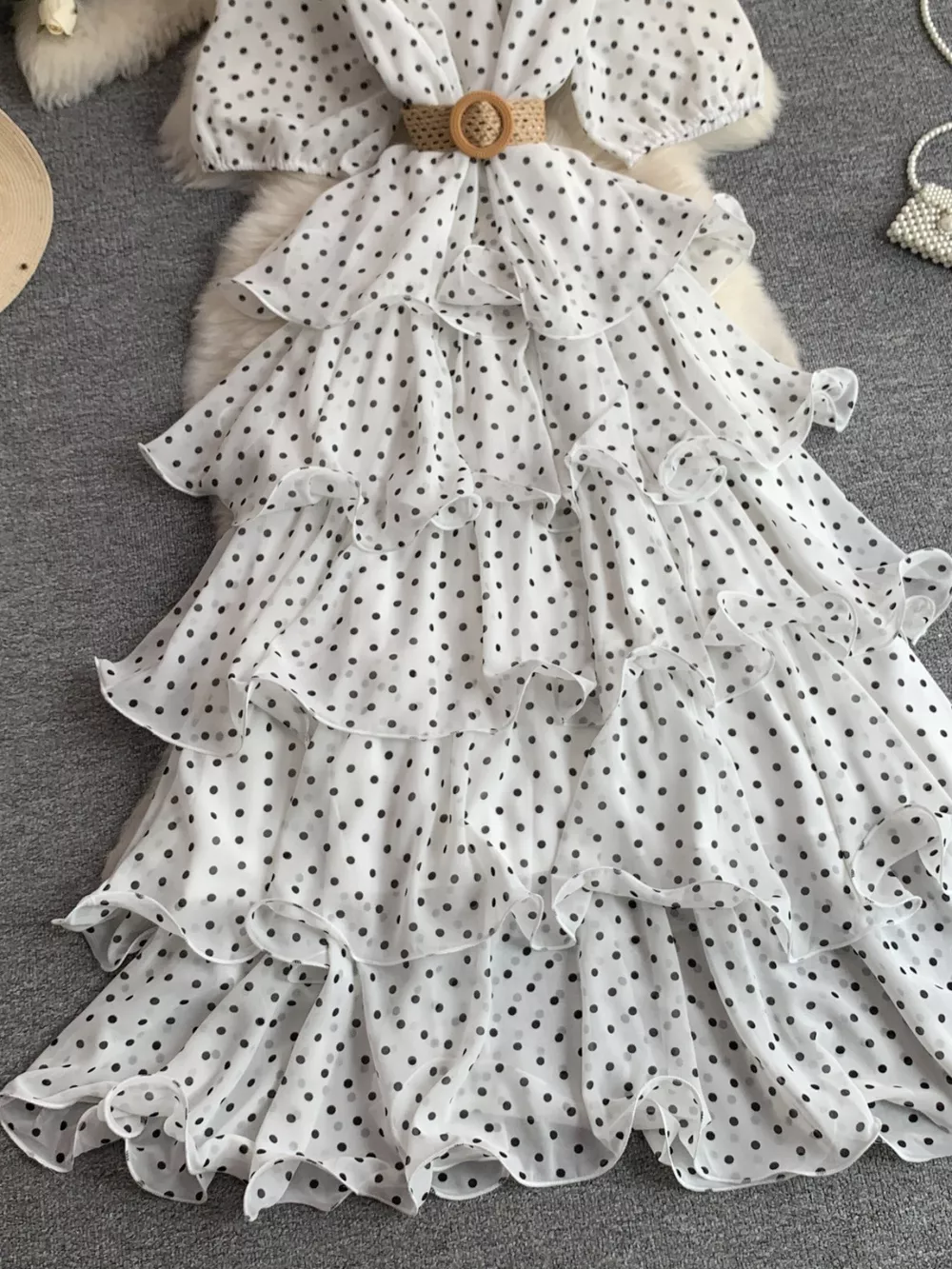 Polka Dot Ruffled Tiered Dress, image 13