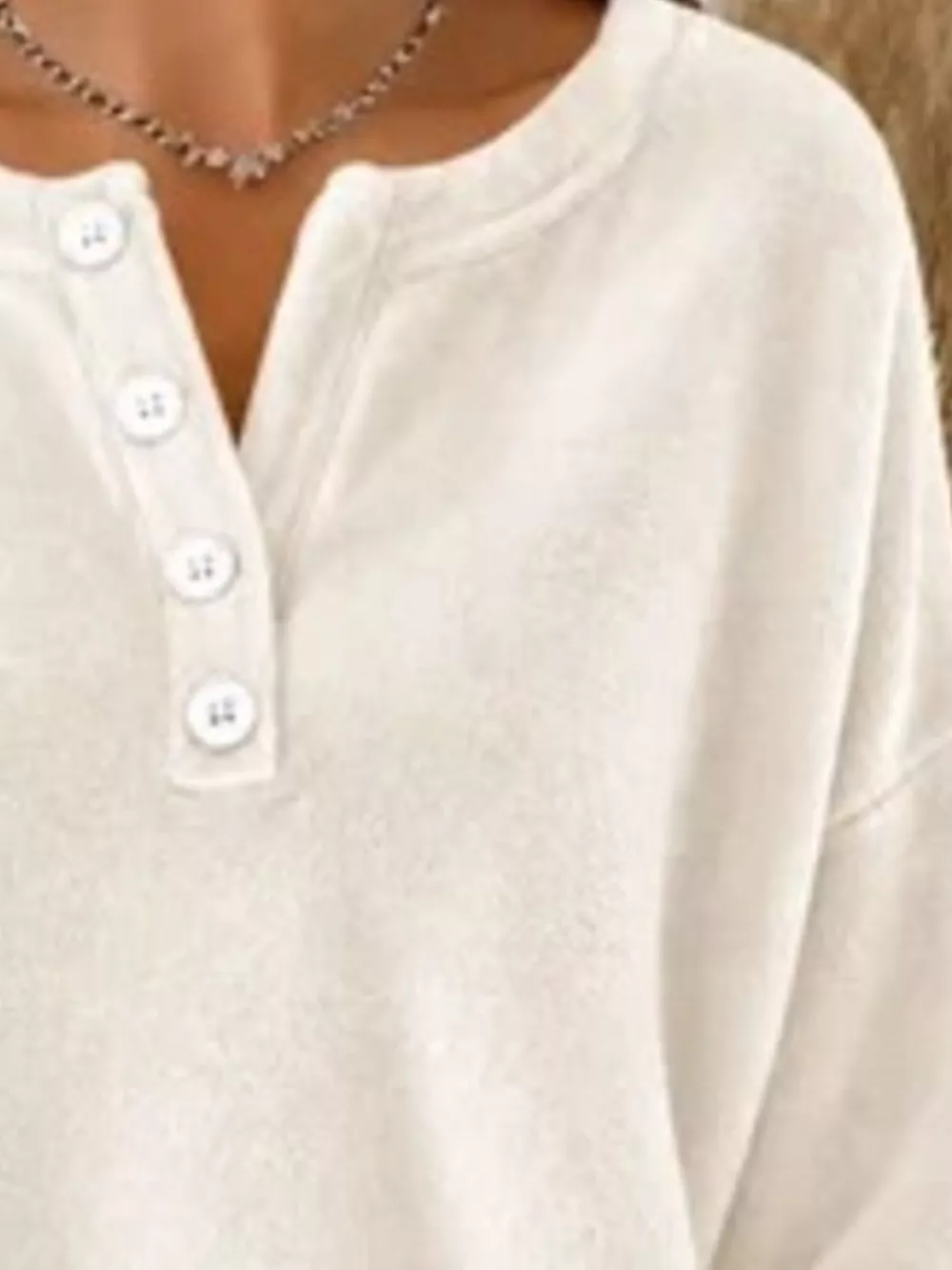 Button Detail Dropped Shoulder Sweatshirt, image 2