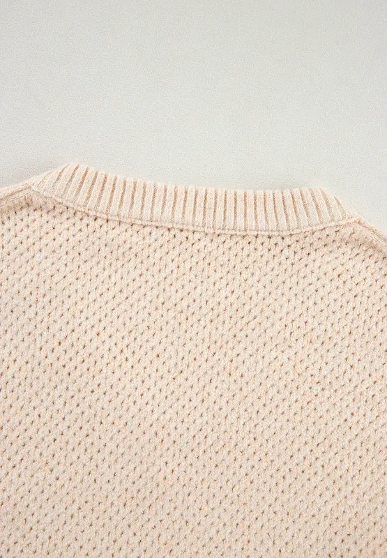 V-Neck Dropped Shoulder Long Sleeve Sweater, image 14