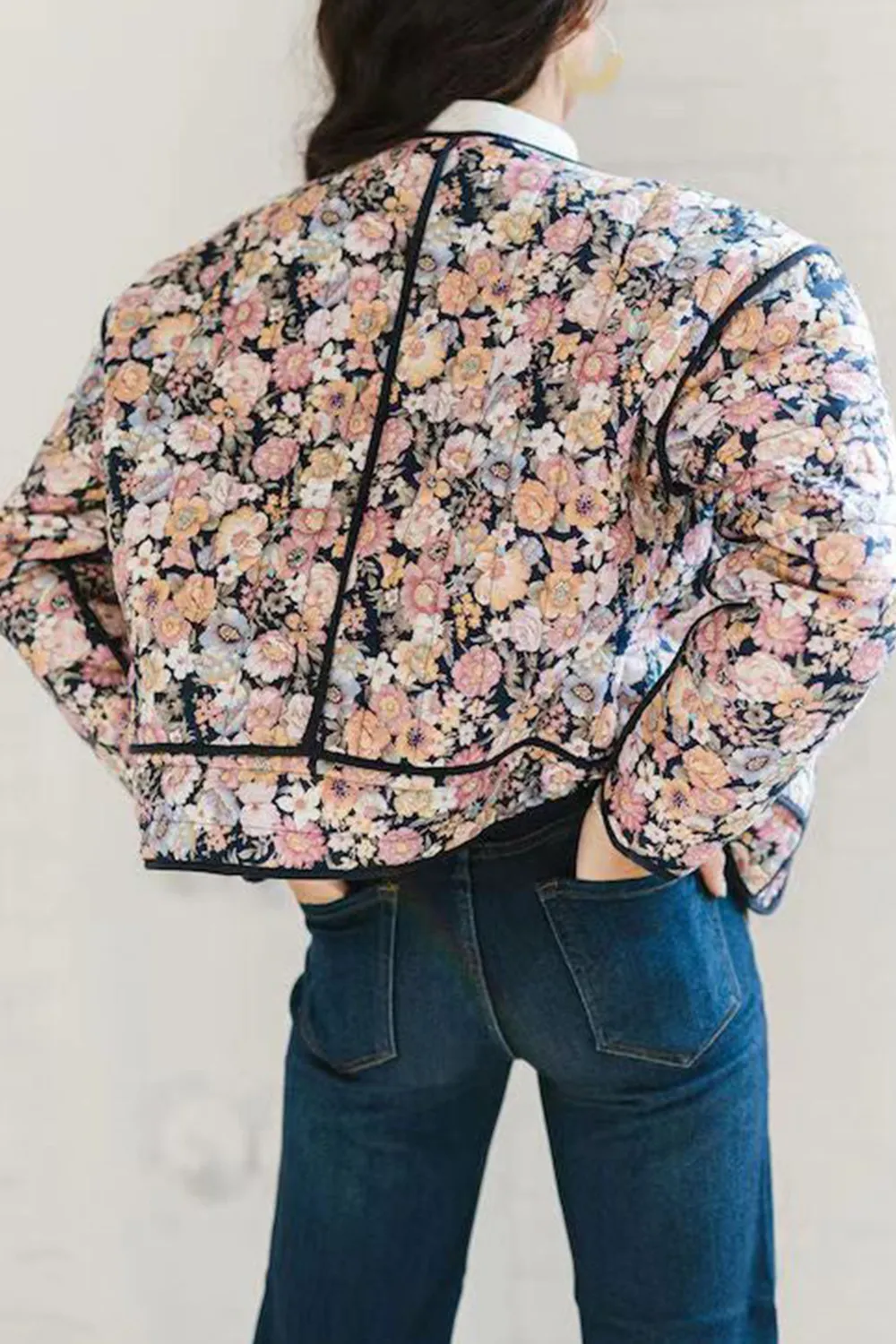 Floral Button Up Long Sleeve Winter Coat, image 10