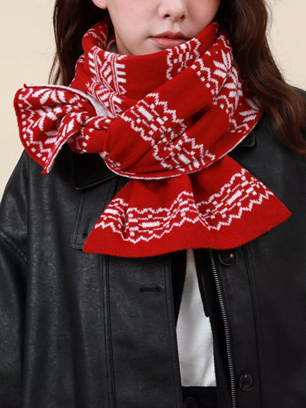 Christmas Snowflake Knit Scarf, image 8