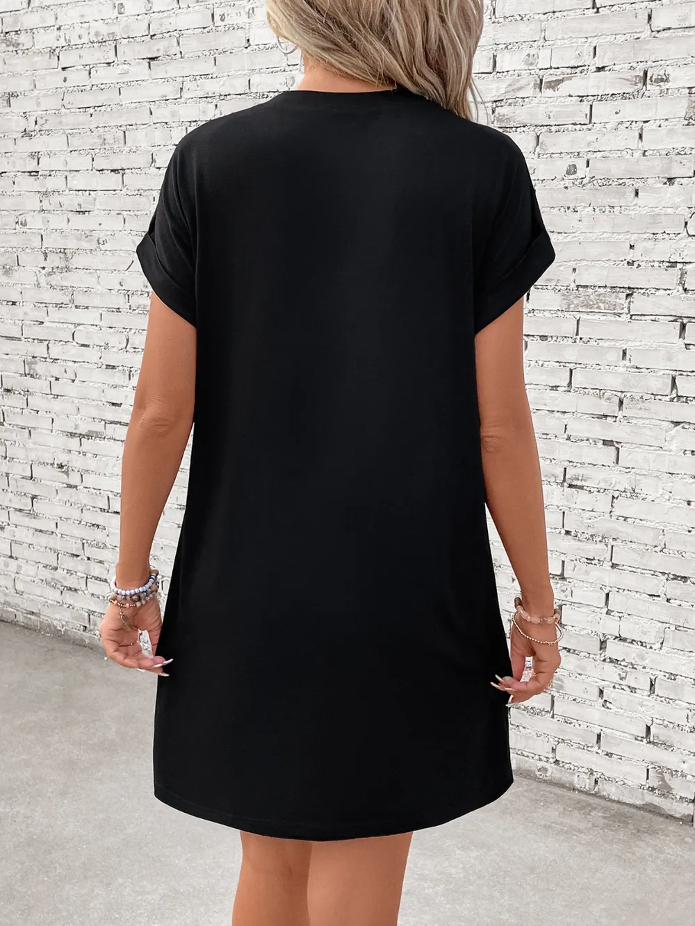 Letter Graphic Short Sleeve Mini Tee Dress, image 6
