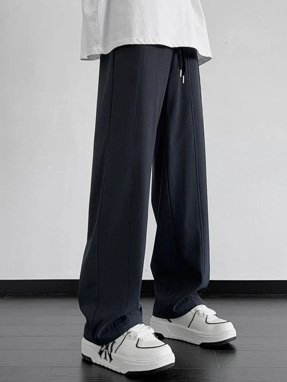 Men's Plus Size Drawstring Wide Leg Pants, image 3