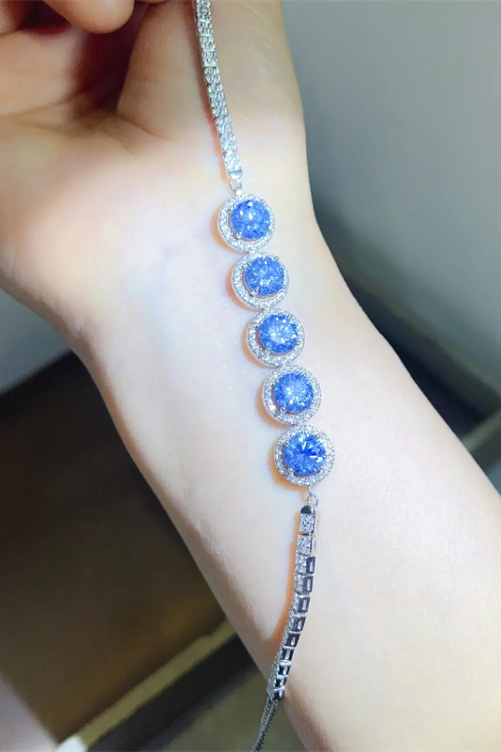 5 Carat Moissanite 925 Sterling Silver Bracelet, image 2
