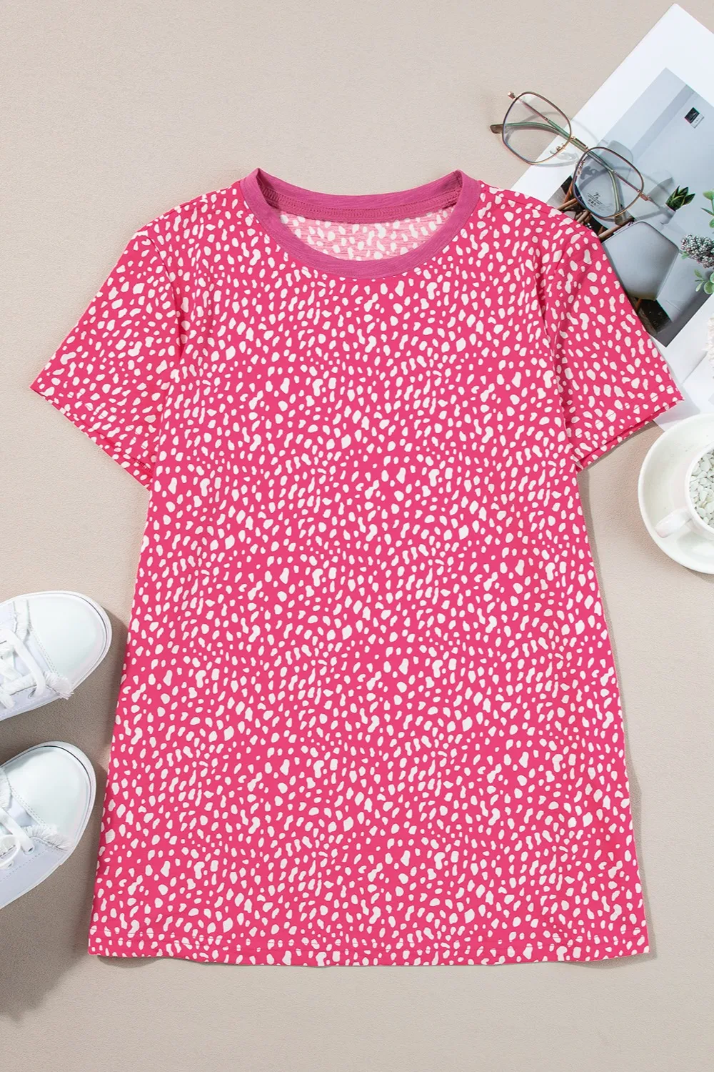 Animal Print Round Neck Short Sleeve T-Shirt, image 16