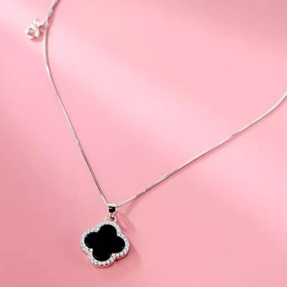 925 Sterling Silver Clover Pendant Necklace, image 5