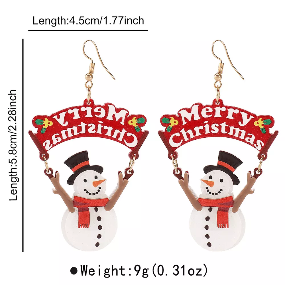 Christmas Snowman Dangle Earrings, image 5
