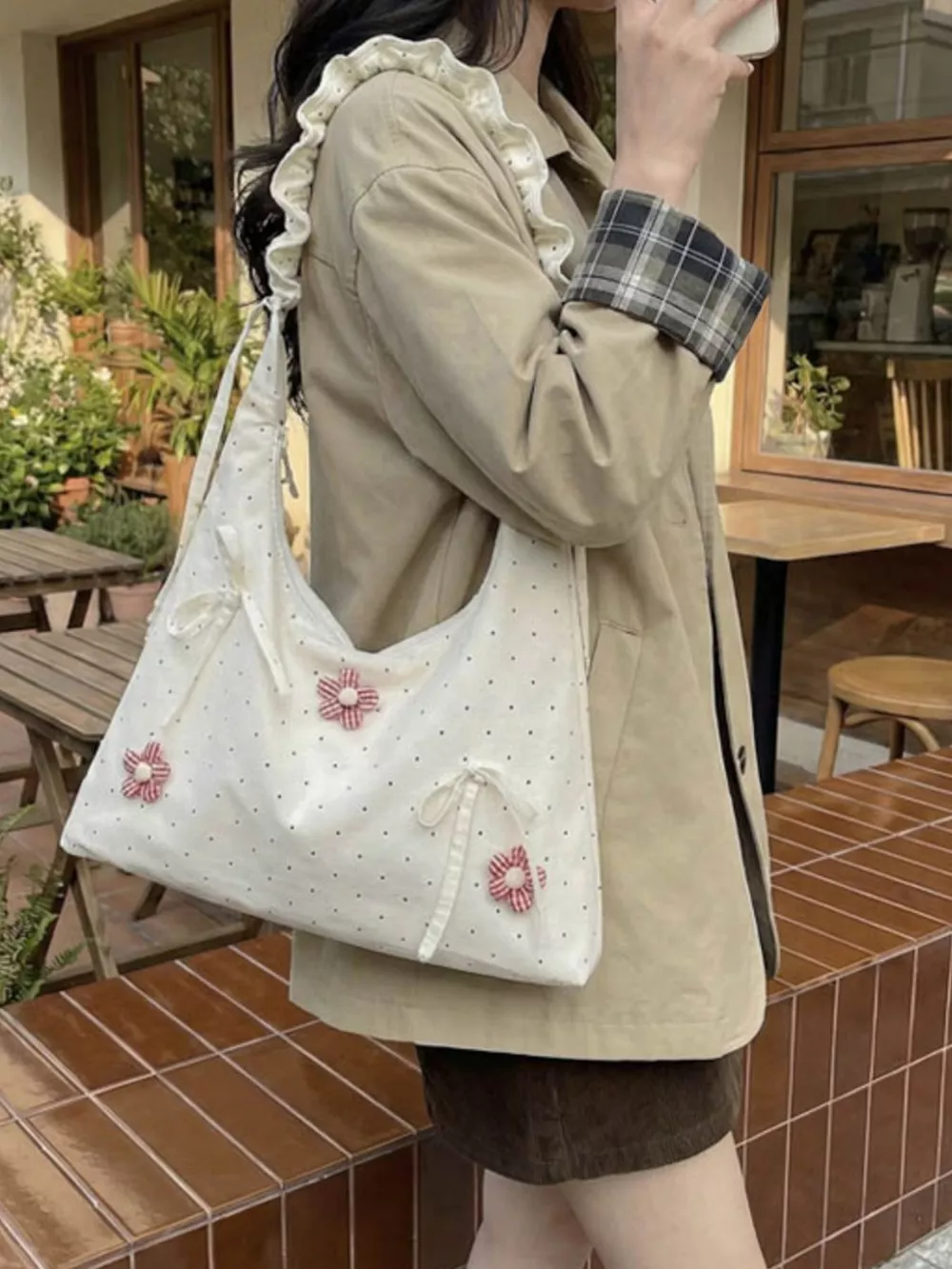 Floral Embellished Shoulder Bag