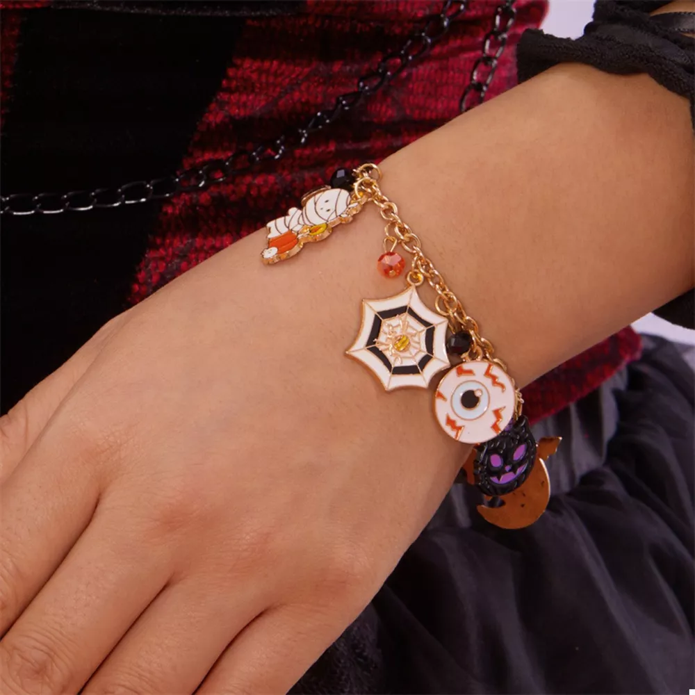 18K Gold-Plated Halloween Charm Bracelet, image 3