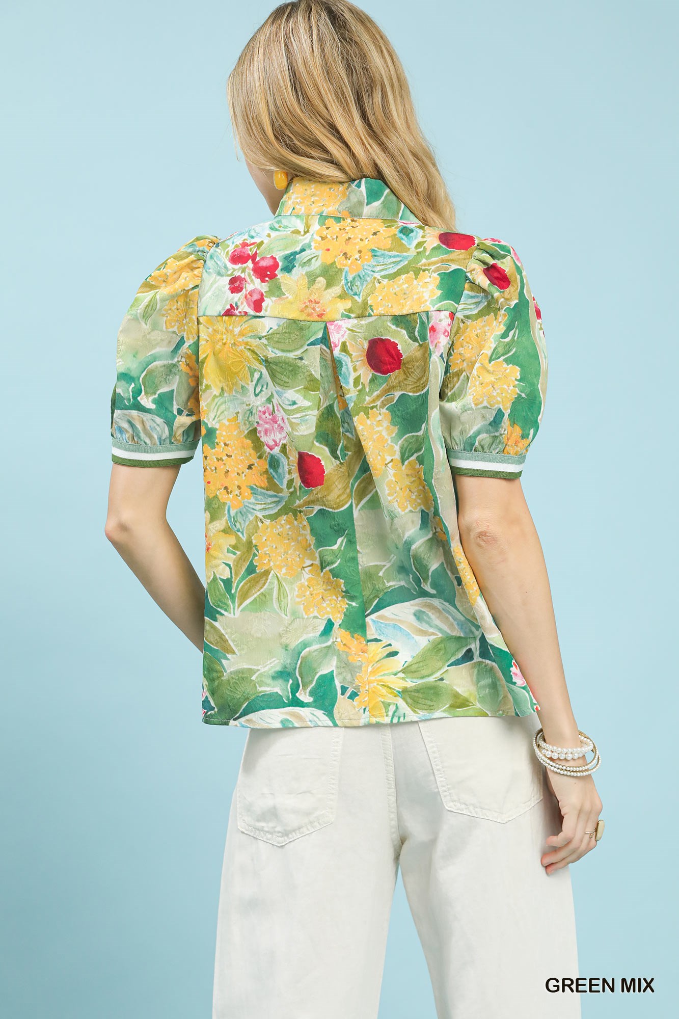 Jacquard Bloomscape Print Top, image 3