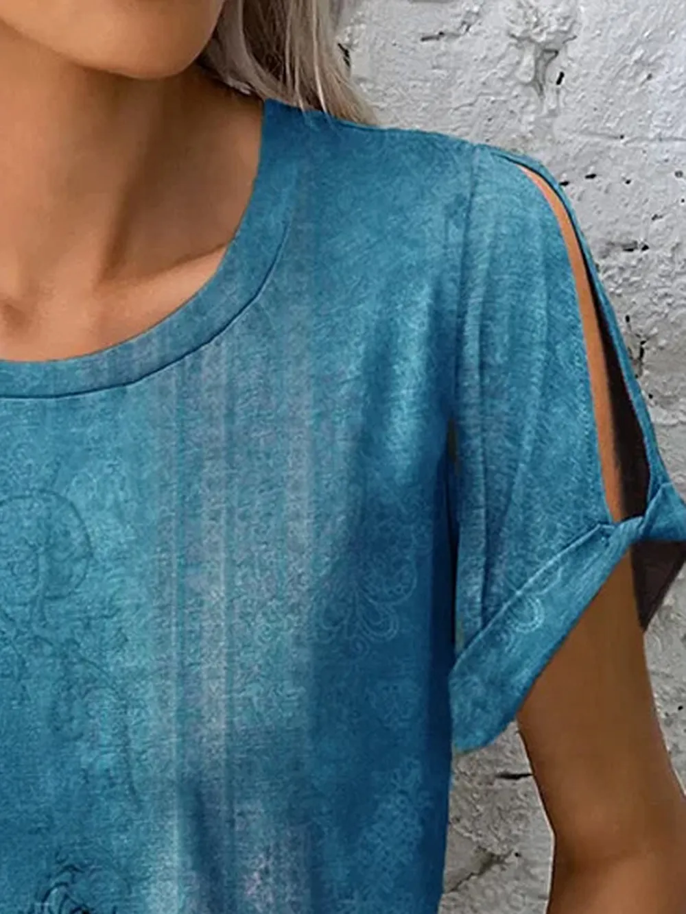 Printed Round Neck Short Sleeve T-Shirt, image 6