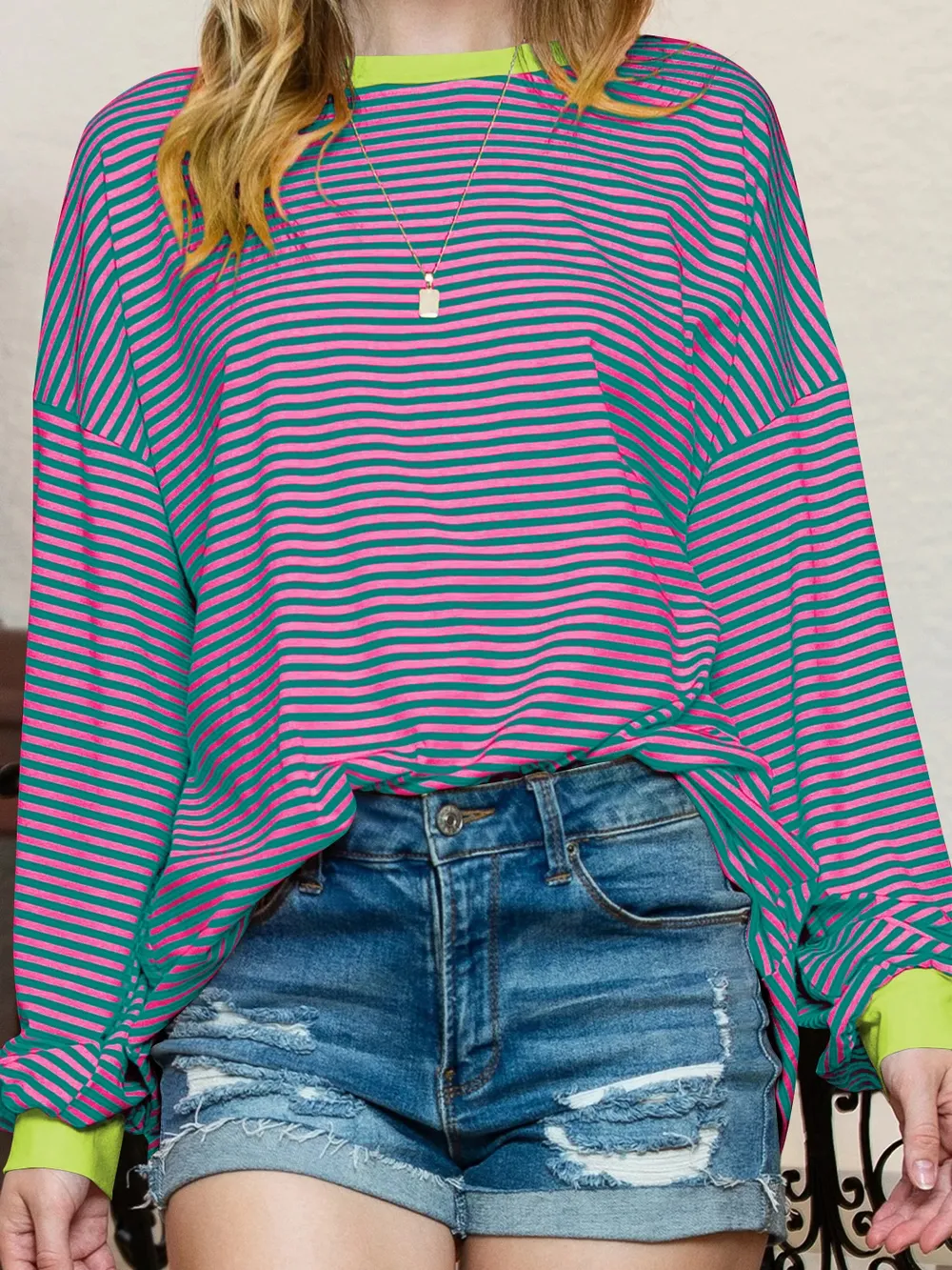Contrast Striped Long Sleeve Sweatshirt, image 9
