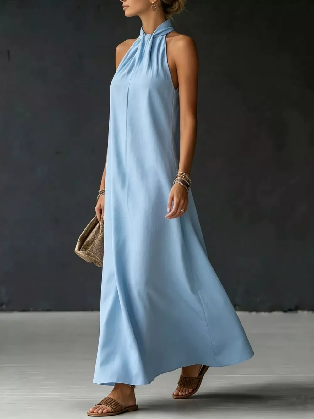 Full Size Halter Neck Maxi Dress Plus Size, image 2