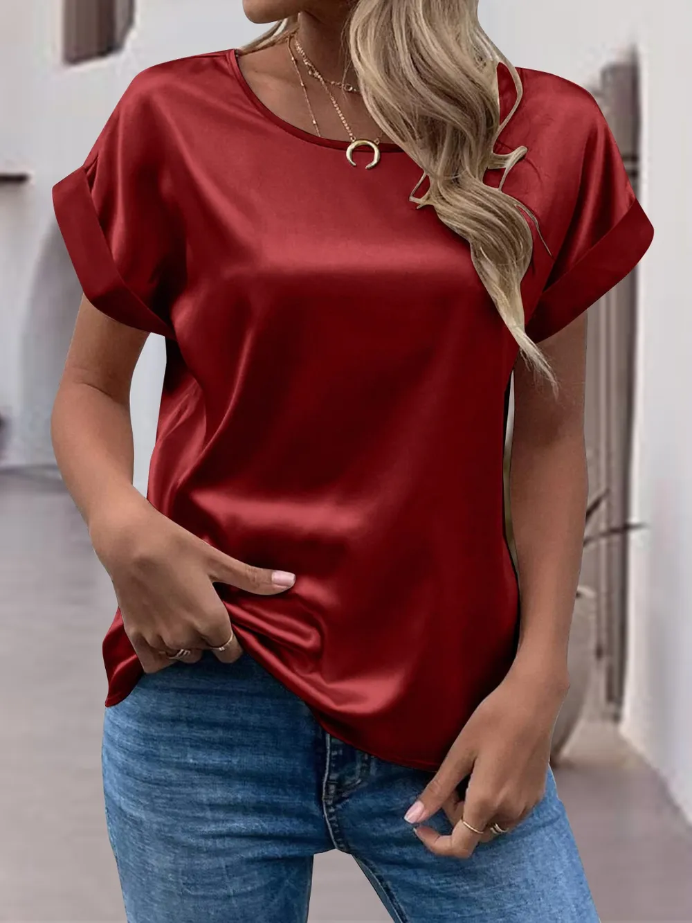 Round Neck Short Sleeve T-Shirt, image 21