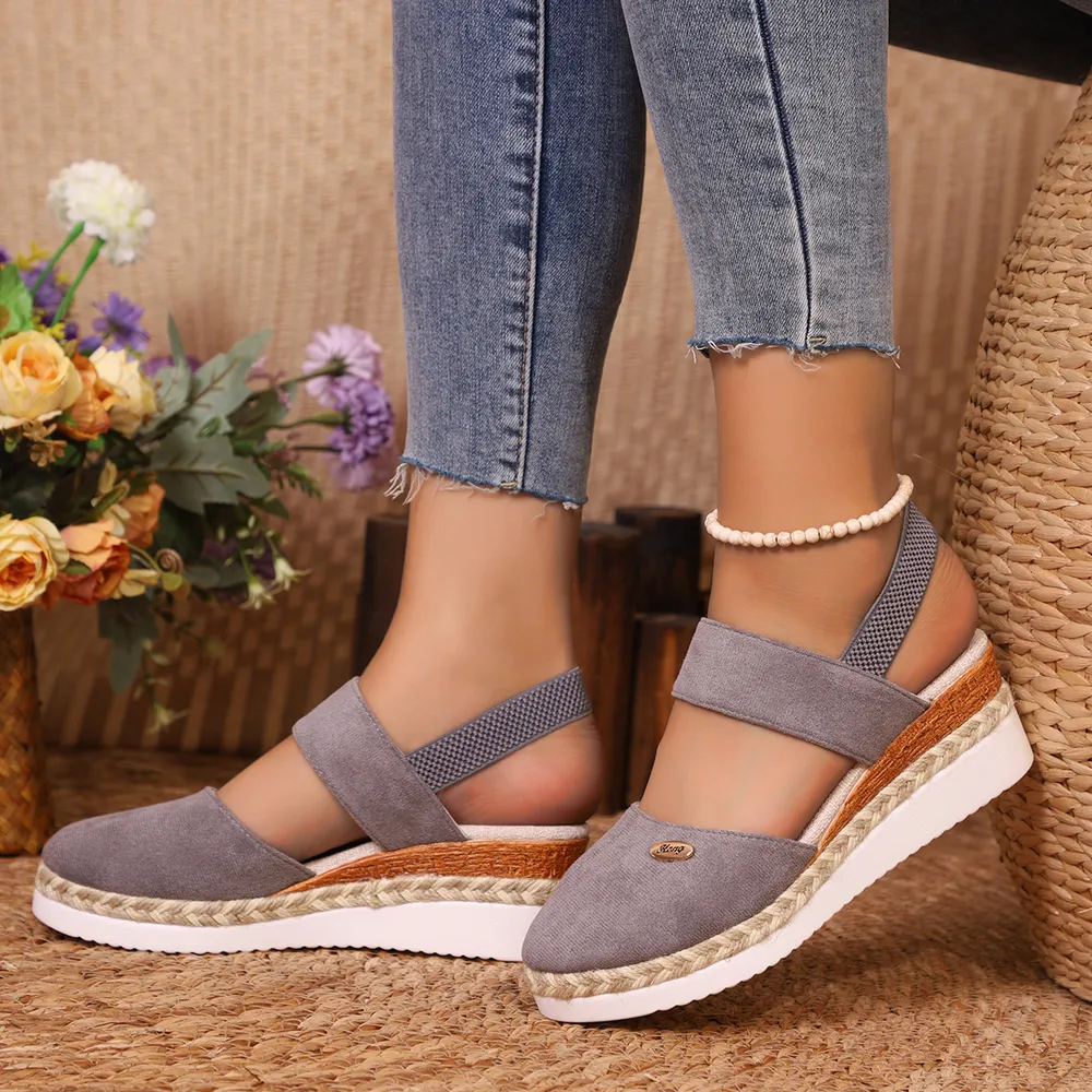 Round Toe Wedge Sandals, image 7