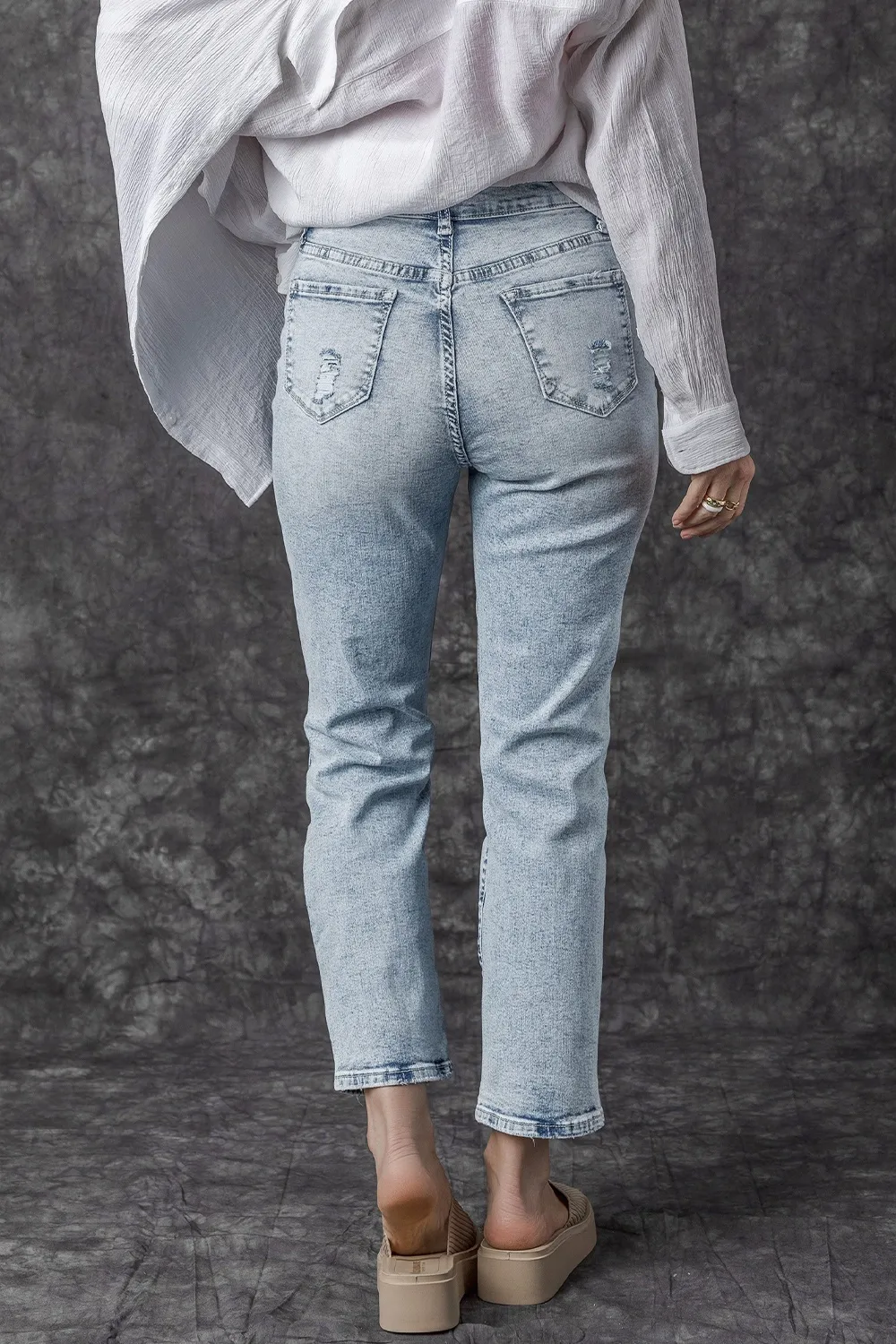 Distressed High Waist Jeans, image 2