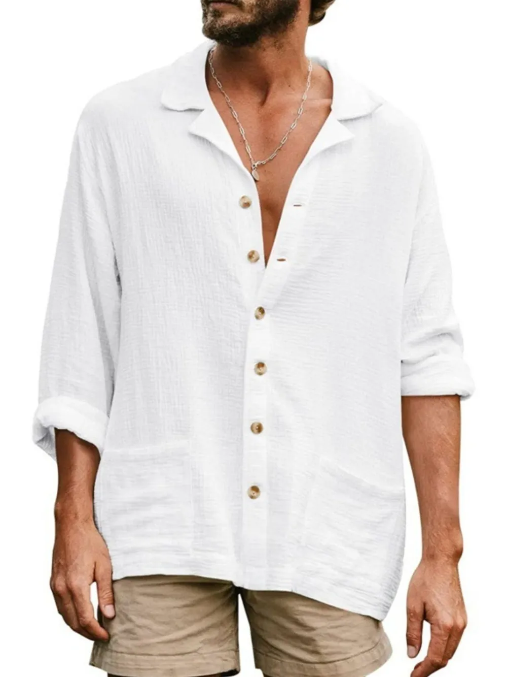 Men's Button Up Long Sleeve Shirt, image 2